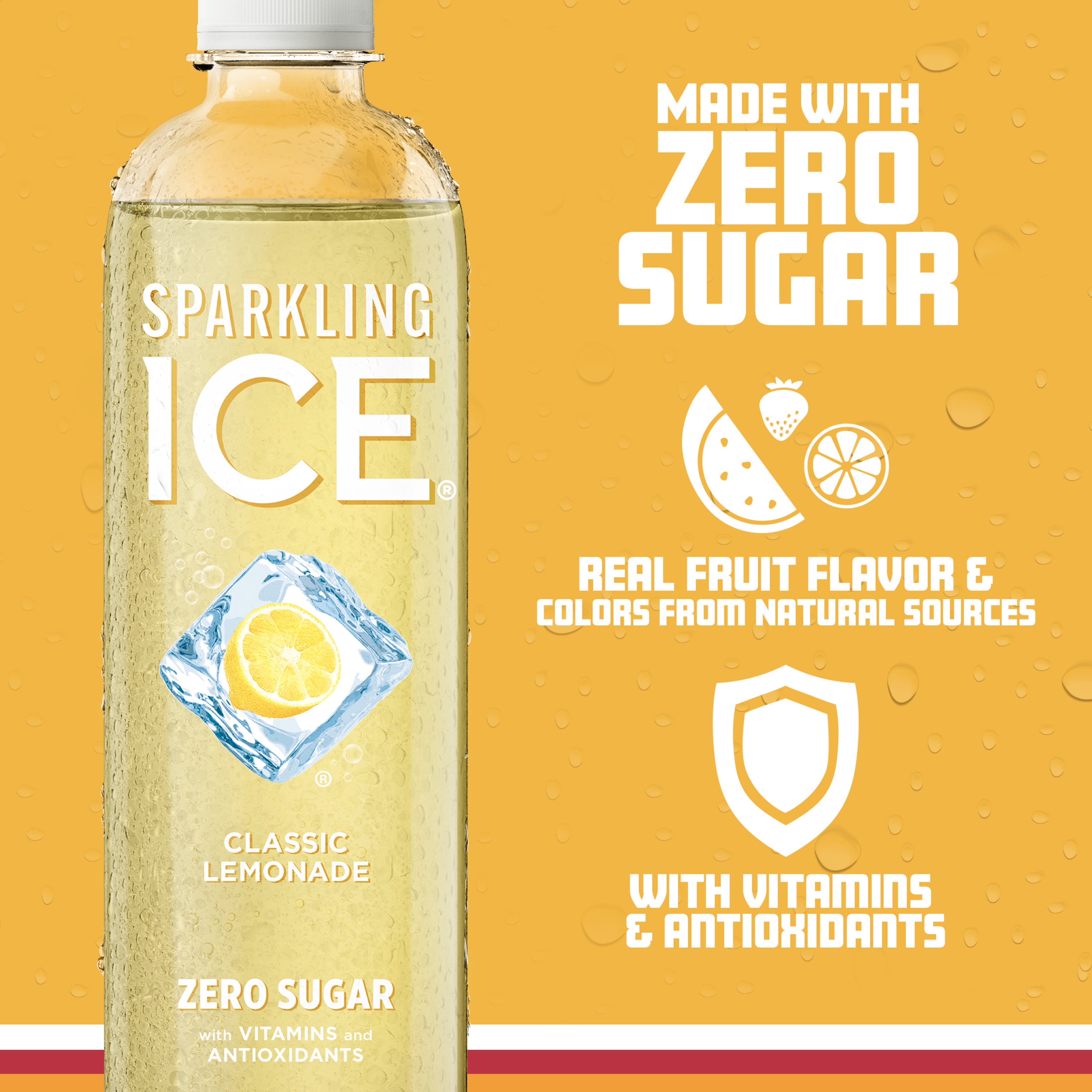 Sparkling Ice Naturally Flavored Sparkling Water Classic Lemonade 17 fl oz