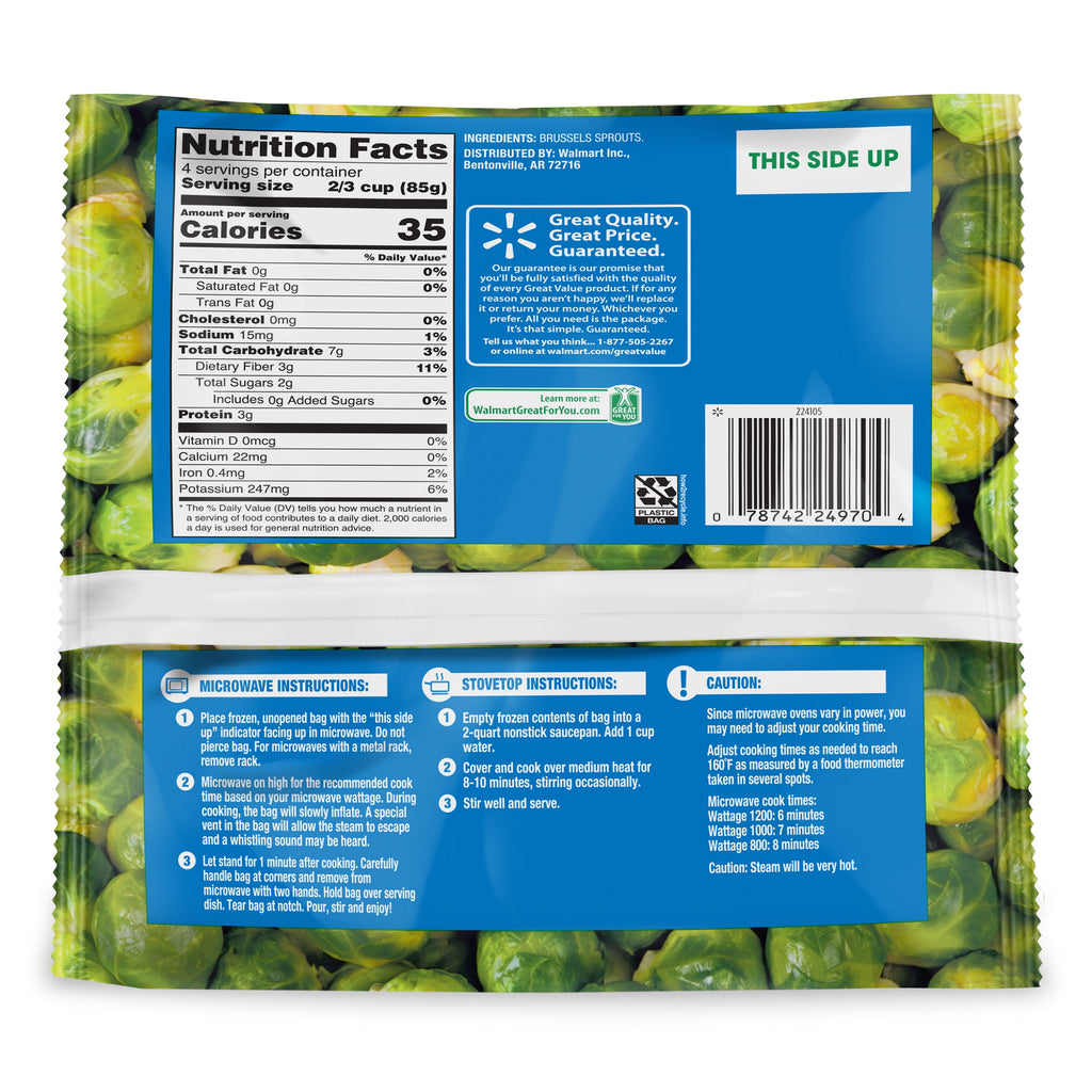 Great Value Frozen Brussels Sprouts 12 Oz