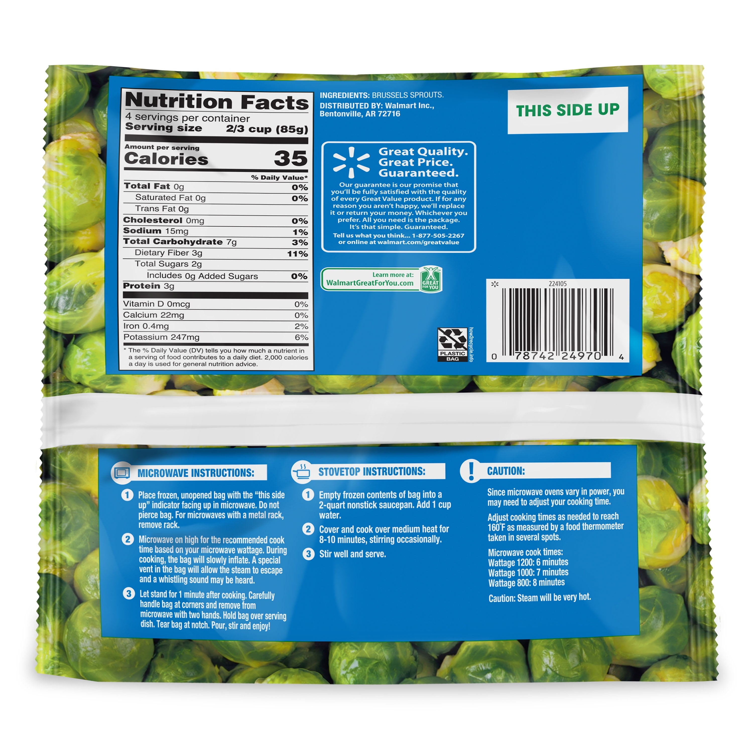 Great Value Frozen Brussels Sprouts 12 Oz
