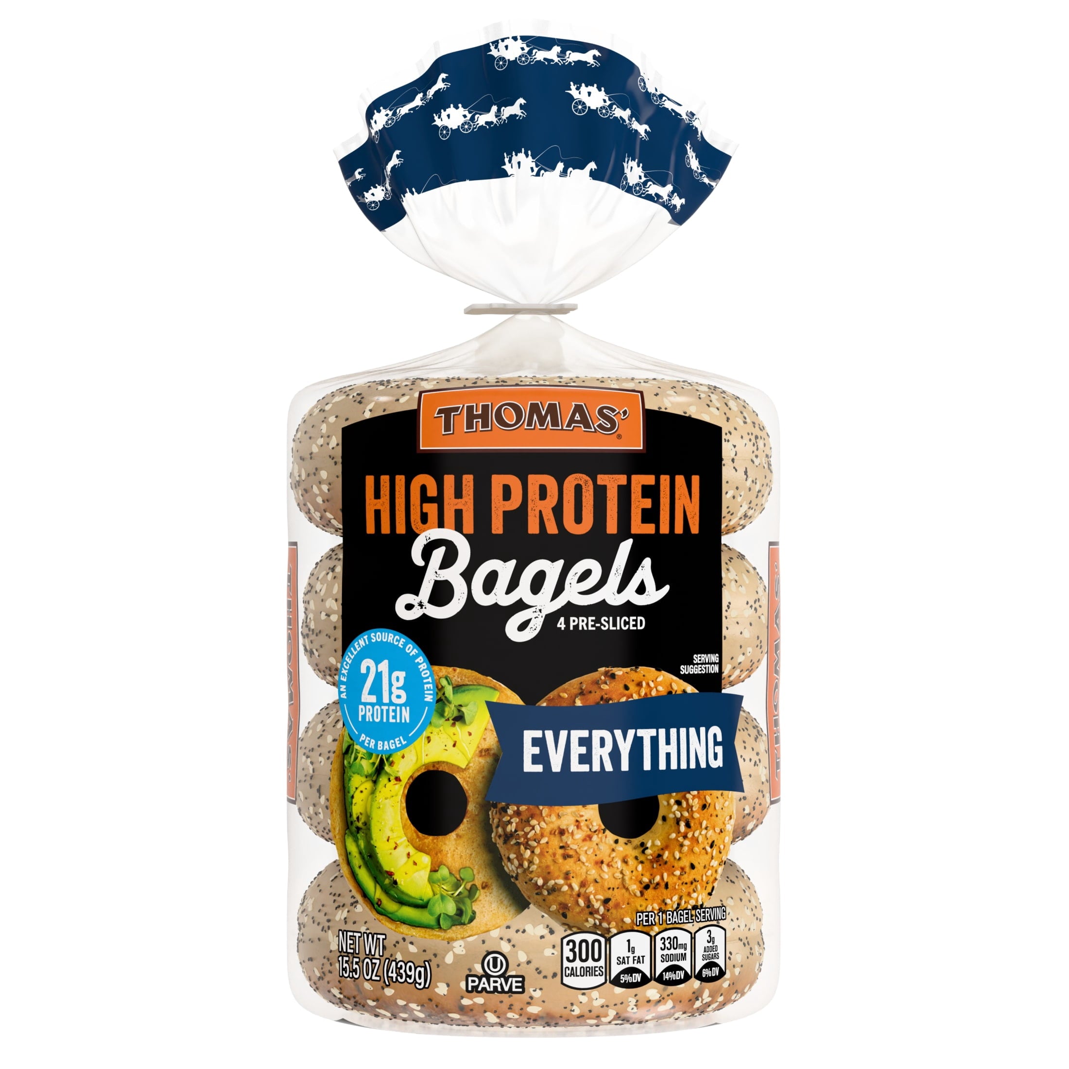 High Protein Everything Bagels 15.5 Oz 4 Count