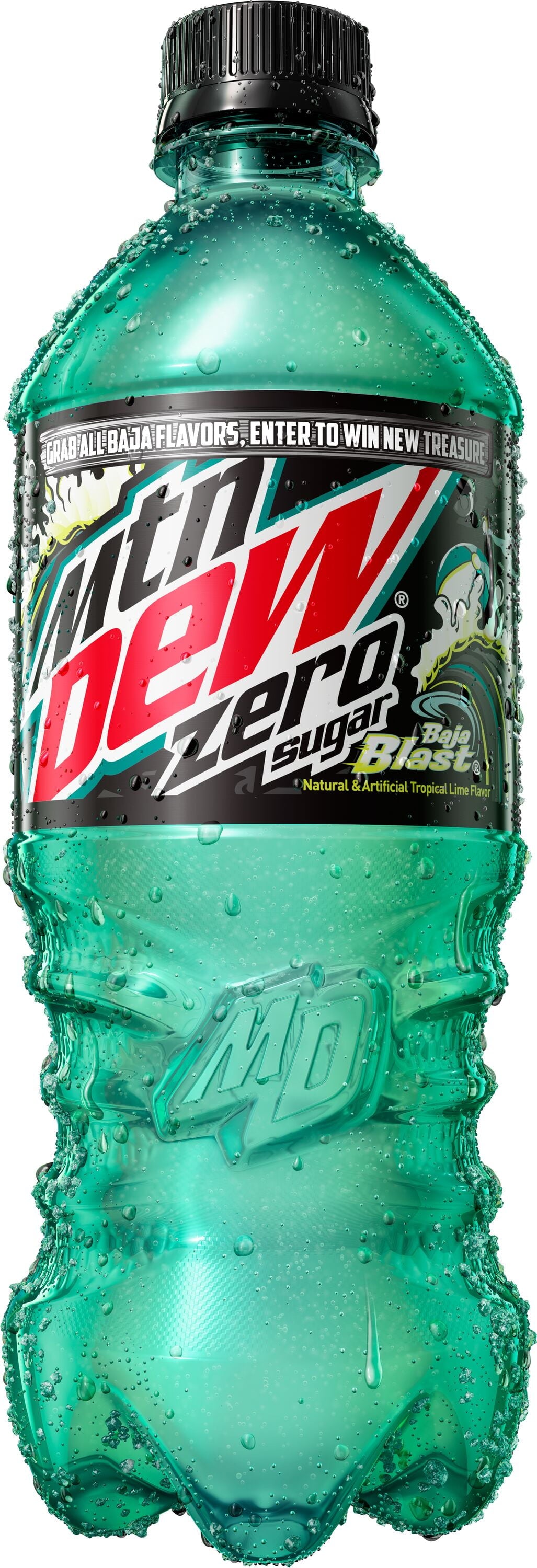 Mountain Dew Zero Sugar Baja Blast Tropical Lime Soda Pop Bottle 20 Fl Oz