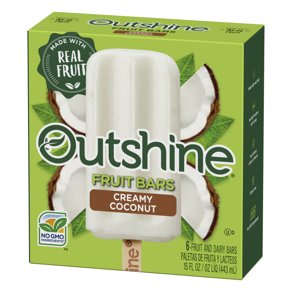 Outshine Creamy Coconut Frozen Fruit Bars 6 Count 14.7 Fl Oz