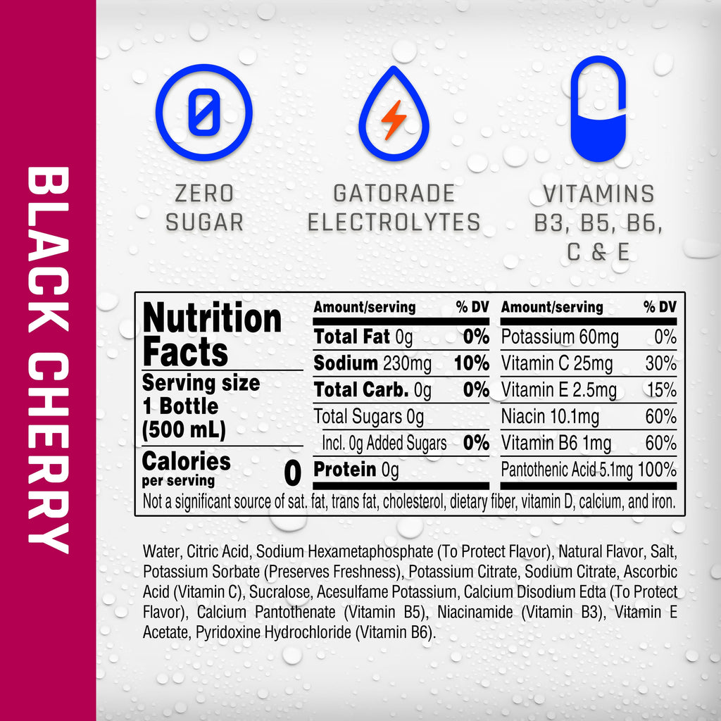 Propel Electrolyte Enhanced Water Sports Drink Black Cherry 16.9 fl oz Bottles 12 Pack