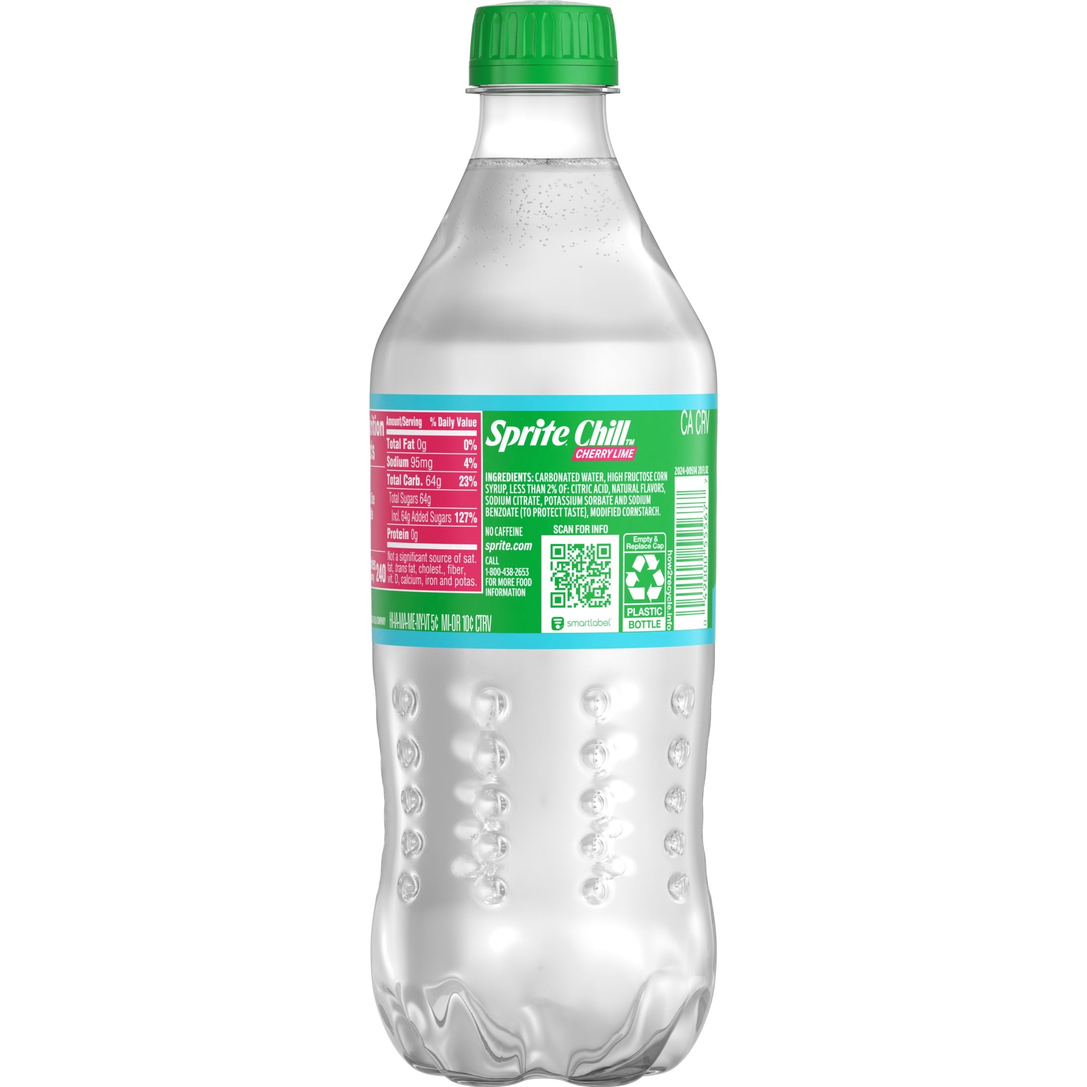 Sprite Chill Cherry-Lime Caffeine Free Soda Pop Bottle 20 Fl Oz