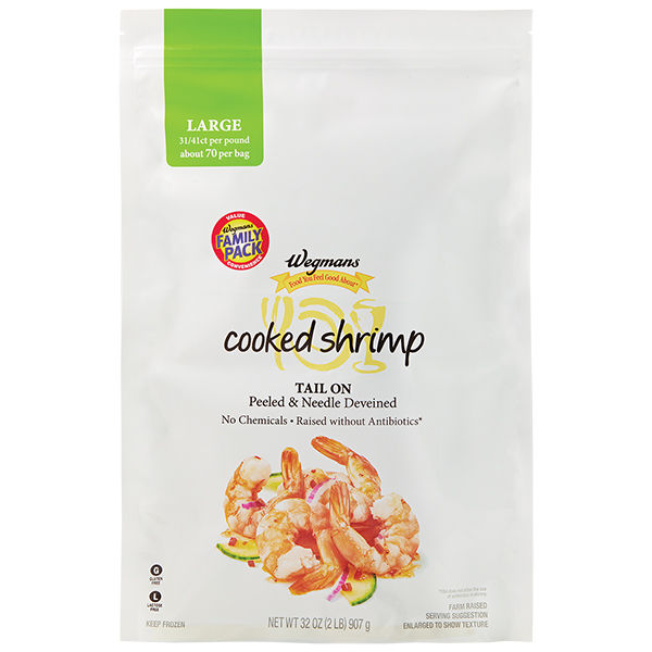 Wegmans Frozen Large Cooked Shrimp Family Pack 32 Oz