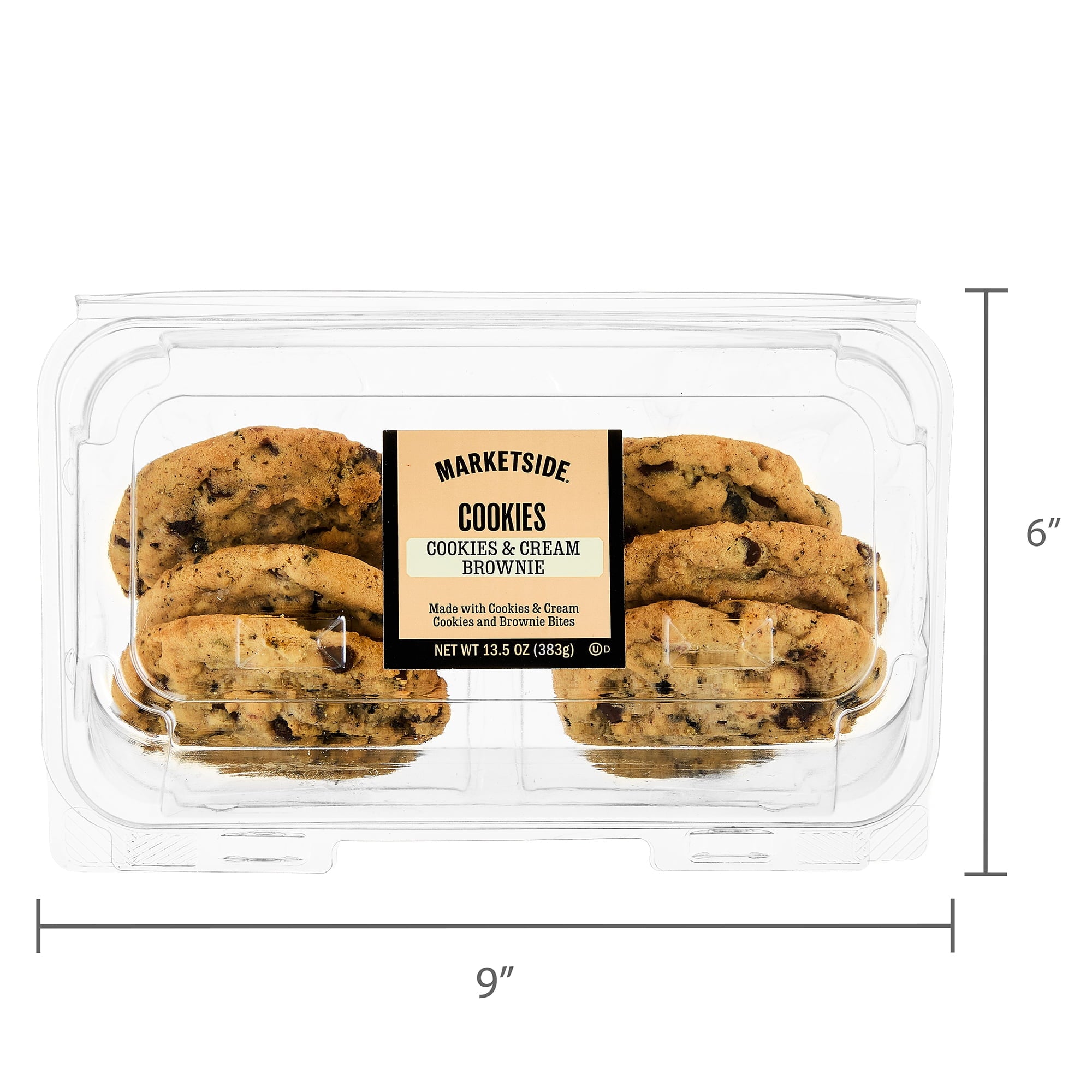 Cookies and Cream Brownie Cookies 13.5 Oz 6 Count Marketside