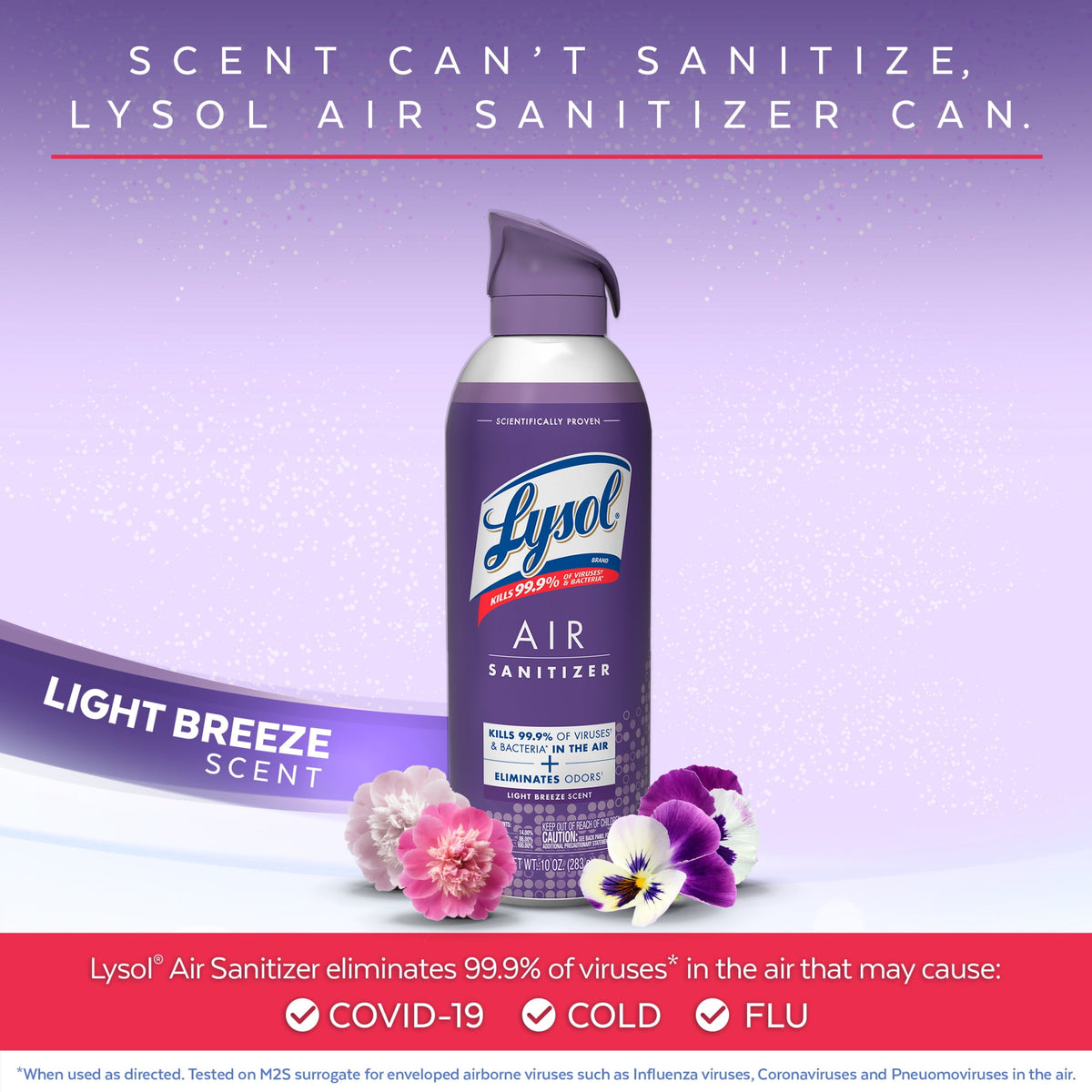 Lysol Air Sanitizer Spray Light Breeze Scent 10 oz