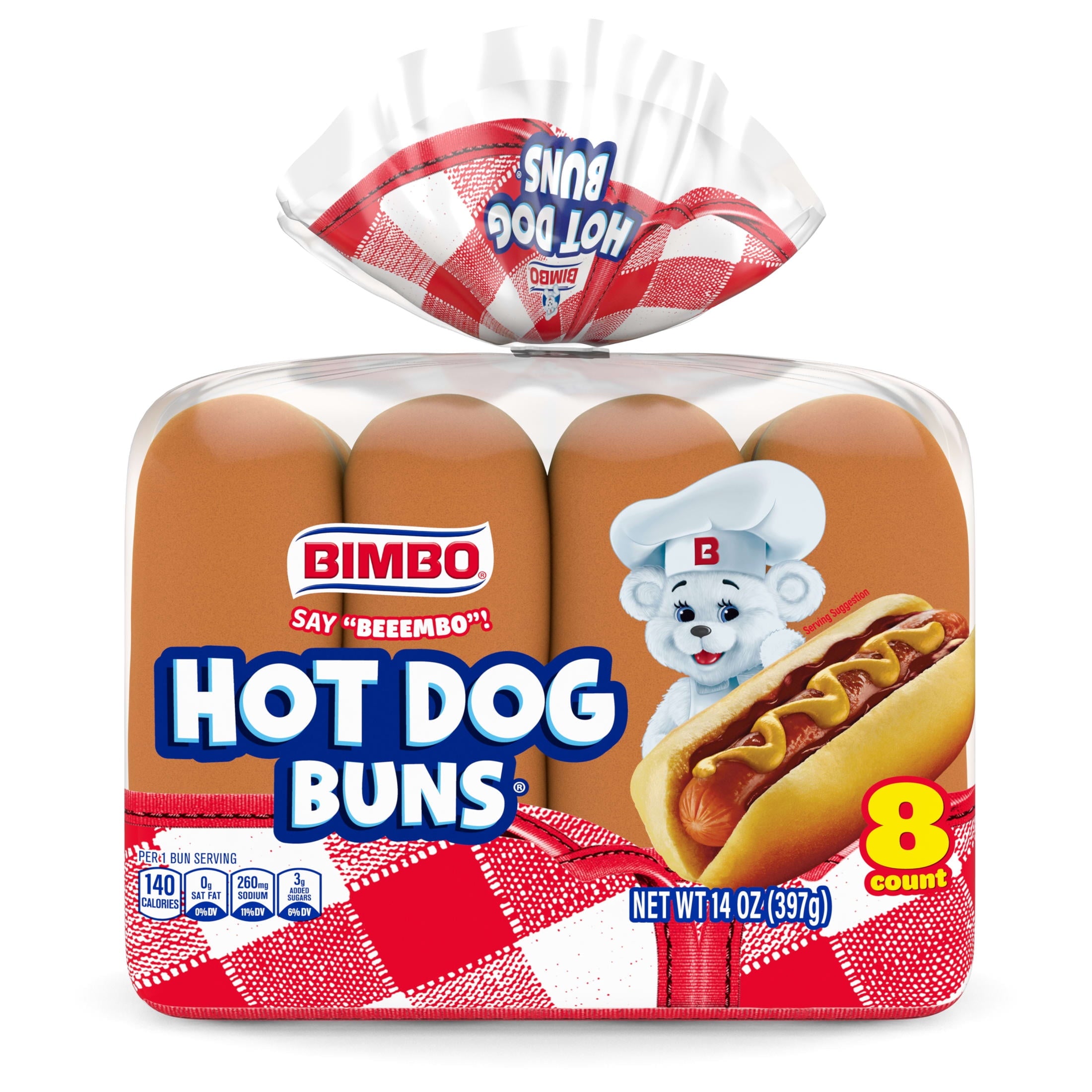 White Hot Dog Buns 14 Oz 8 Count Bimbo