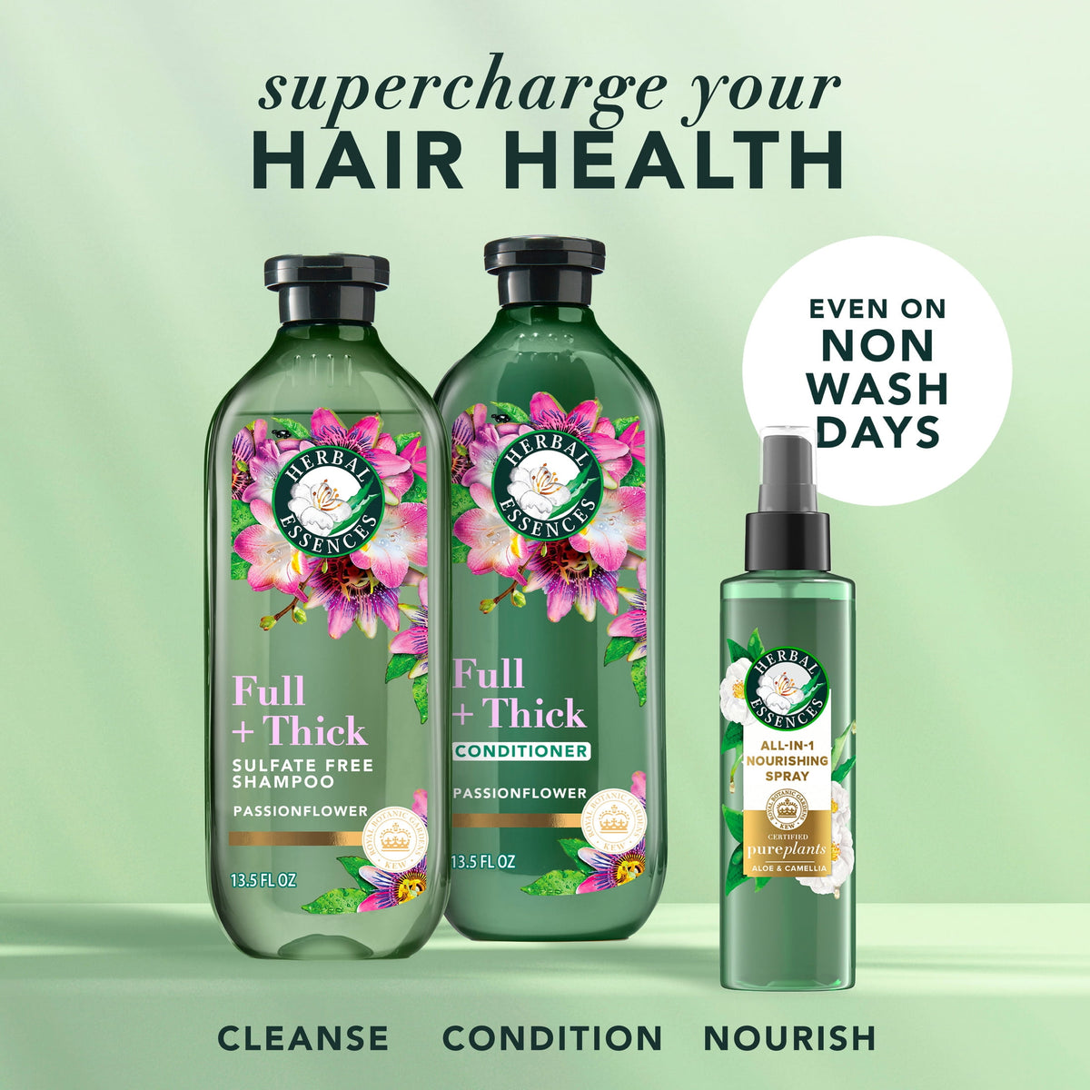 Herbal Essences Full + Thick Passionflower Shampoo and Conditioner Dual Pack 27 fl oz