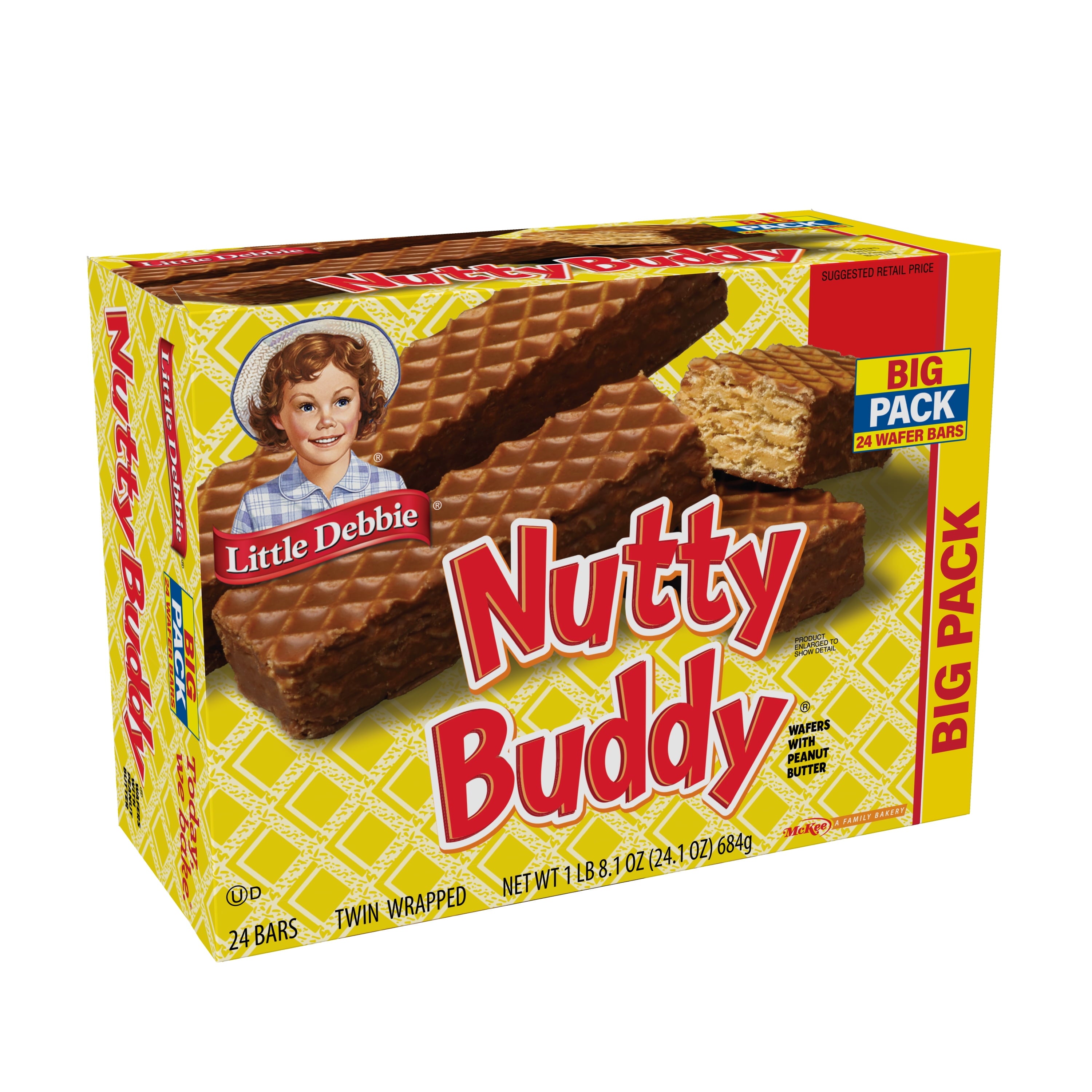 Nutty Buddy Wafer Bars 24.1 Oz 24 Count Little Debbie