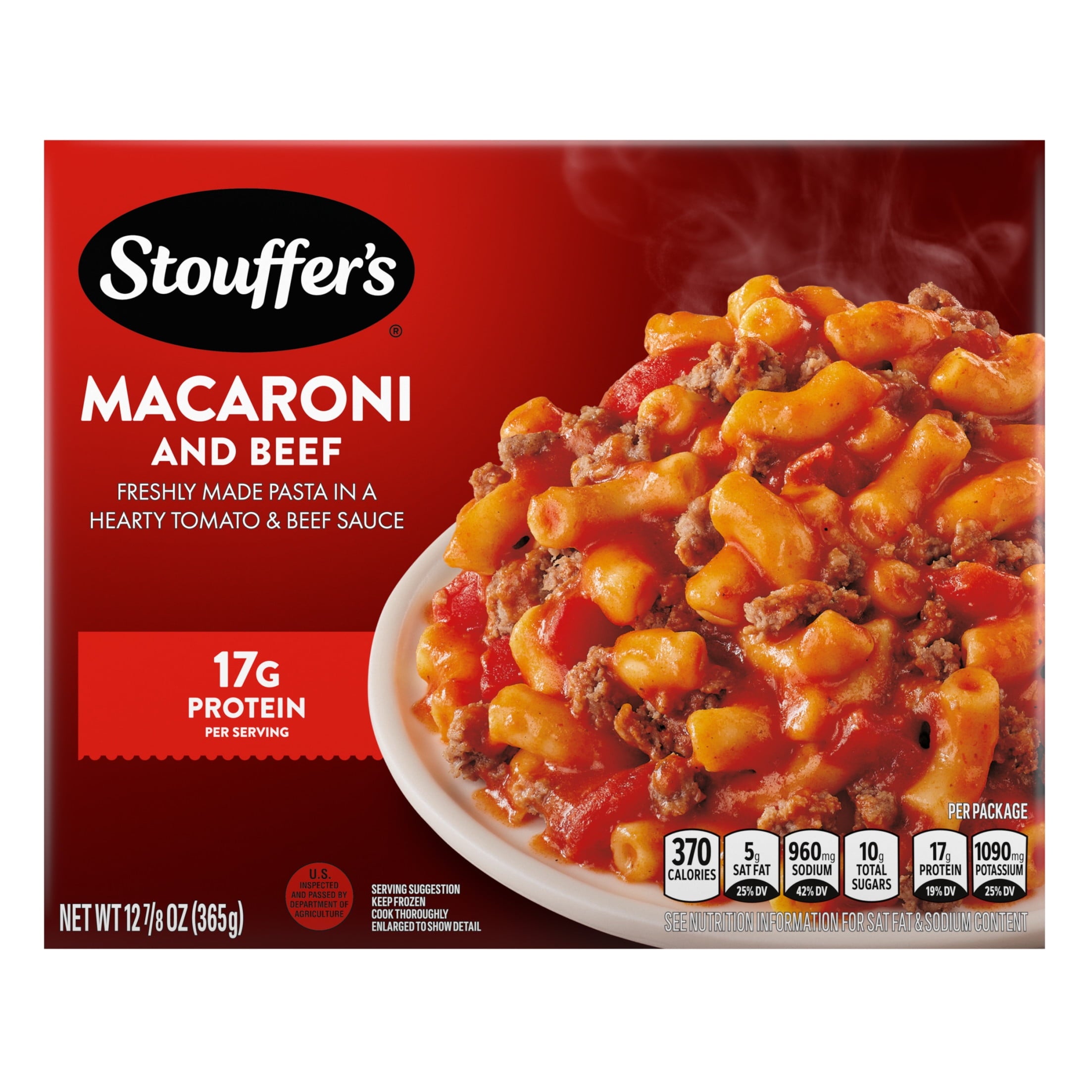 Stouffer's Macaroni and Beef Frozen Pasta Single Serve Meal 12.875 Oz