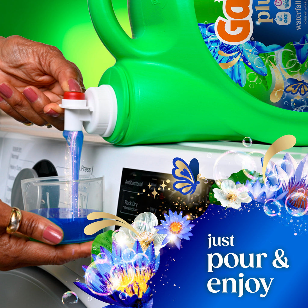 Gain Plus Liquid Laundry Detergent Odor Defense + OXI Waterfall Delight Scent 170 fl oz 129 Loads