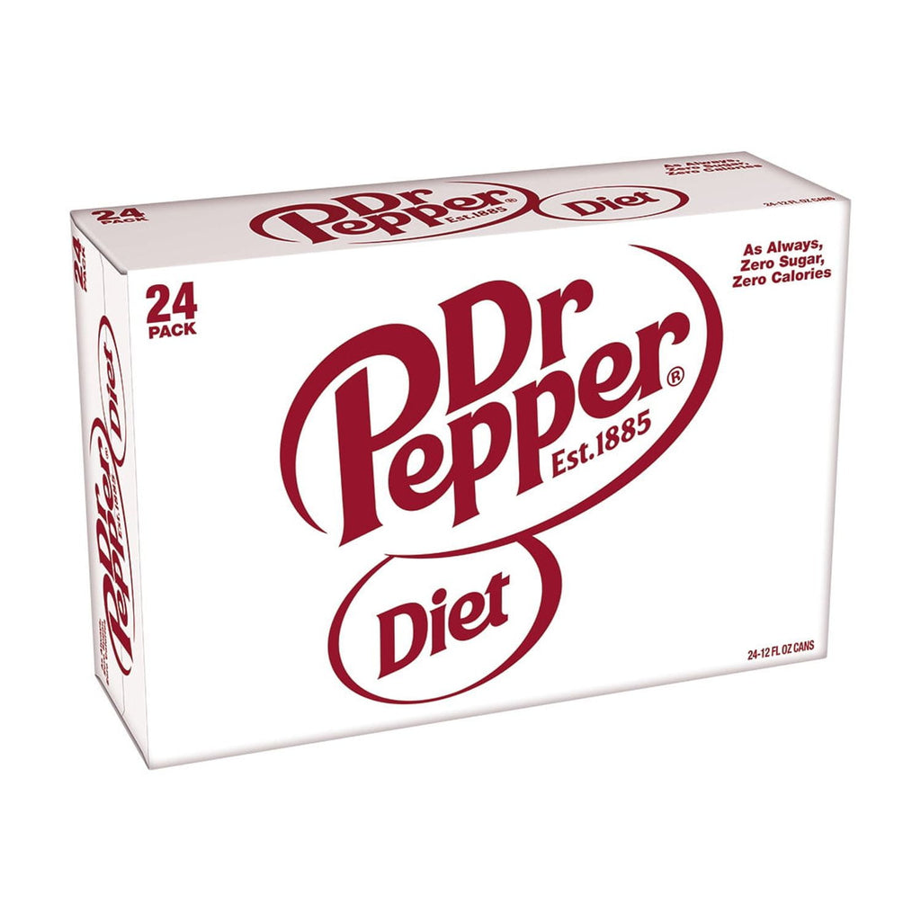 Diet Dr Pepper Soda Pop Cans 12 Fl Oz 24 Pack