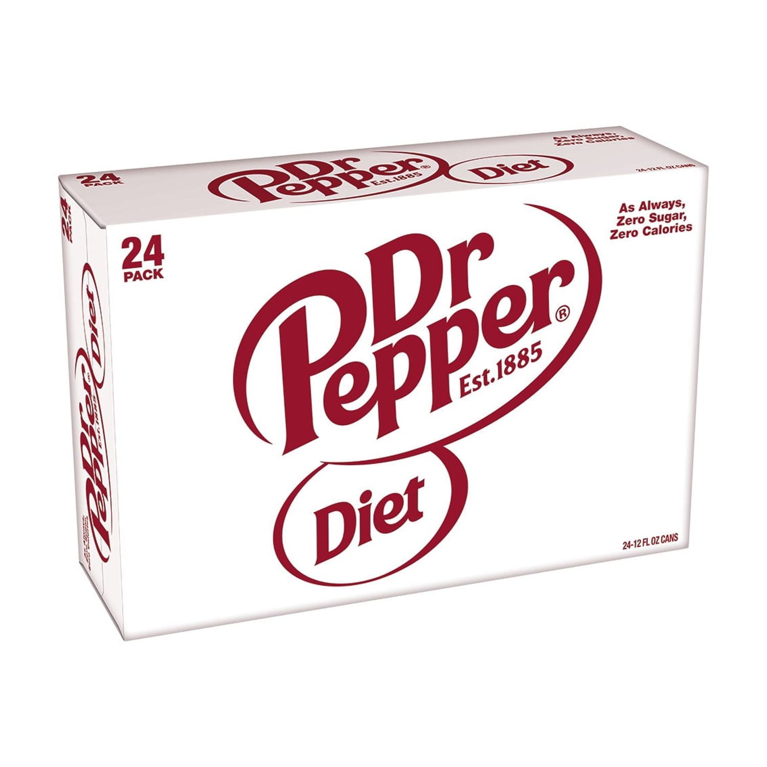Diet Dr Pepper Soda Pop Cans 12 Fl Oz 24 Pack