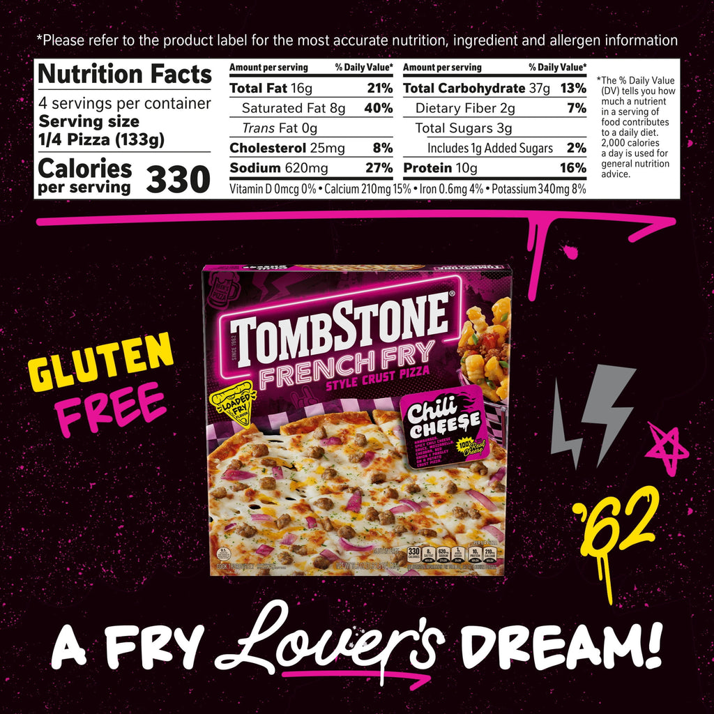 Tombstone Chili Cheese French Fry Style Crust Frozen Pizza 18.8 Oz