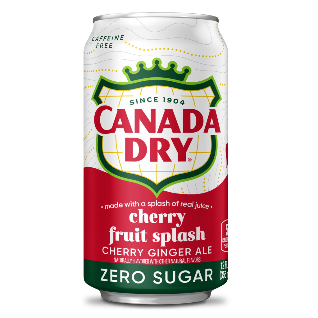Canada Dry Zero Sugar Fruit Splash Cherry Ginger Ale Soda Pop Cans 12 Fl Oz 12 Pack