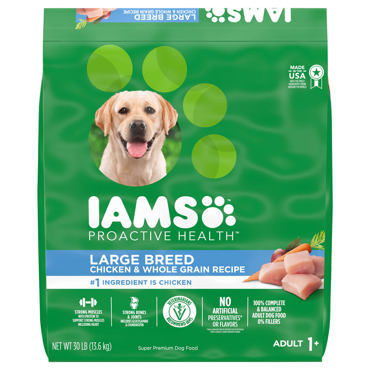 IAMS Proactive Health Large Breed Chicken & Whole Grain Recipe Dog Food 30 lbs
