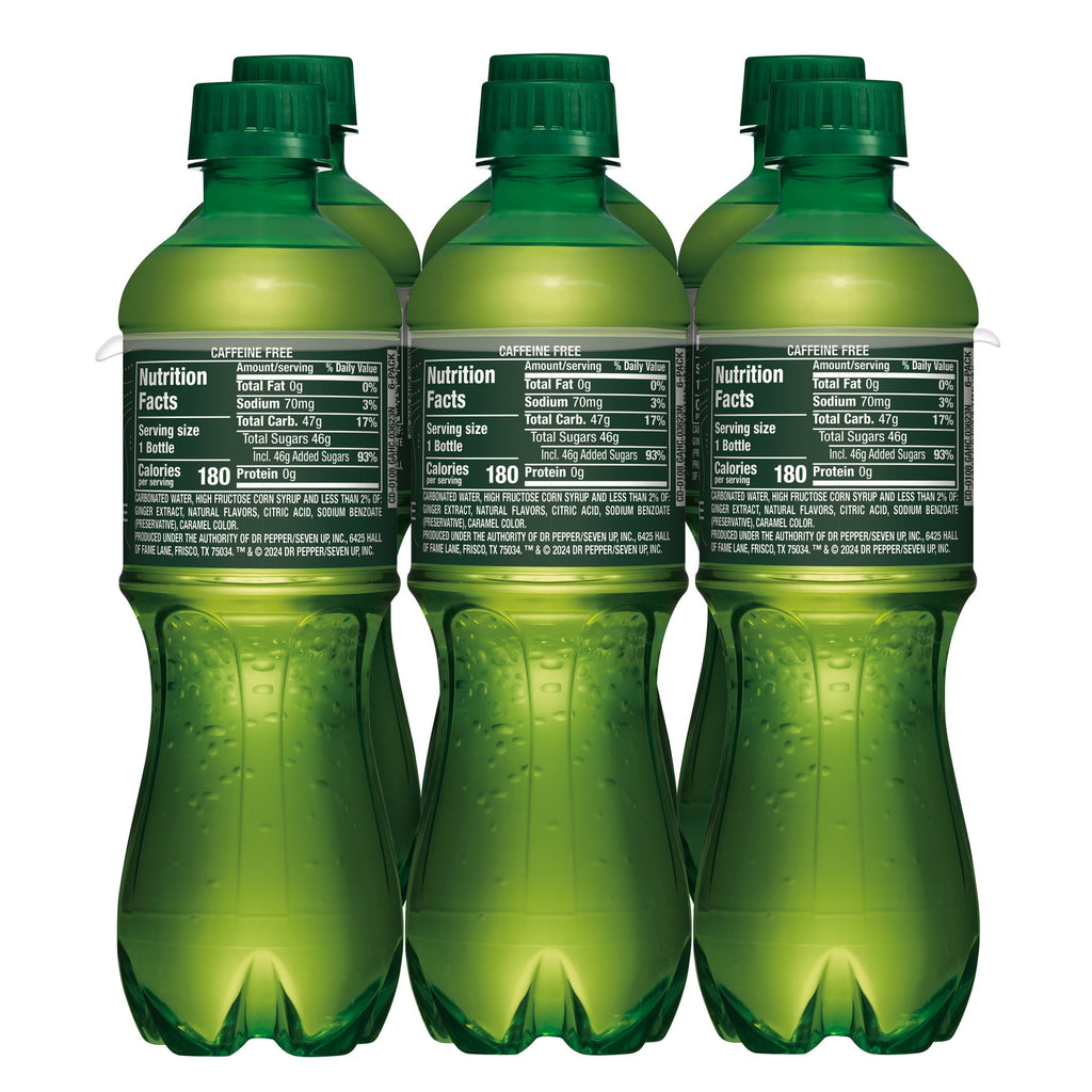 Canada Dry Caffeine Free Ginger Ale Soda Pop Bottles 16.9 Fl Oz 6 Pack