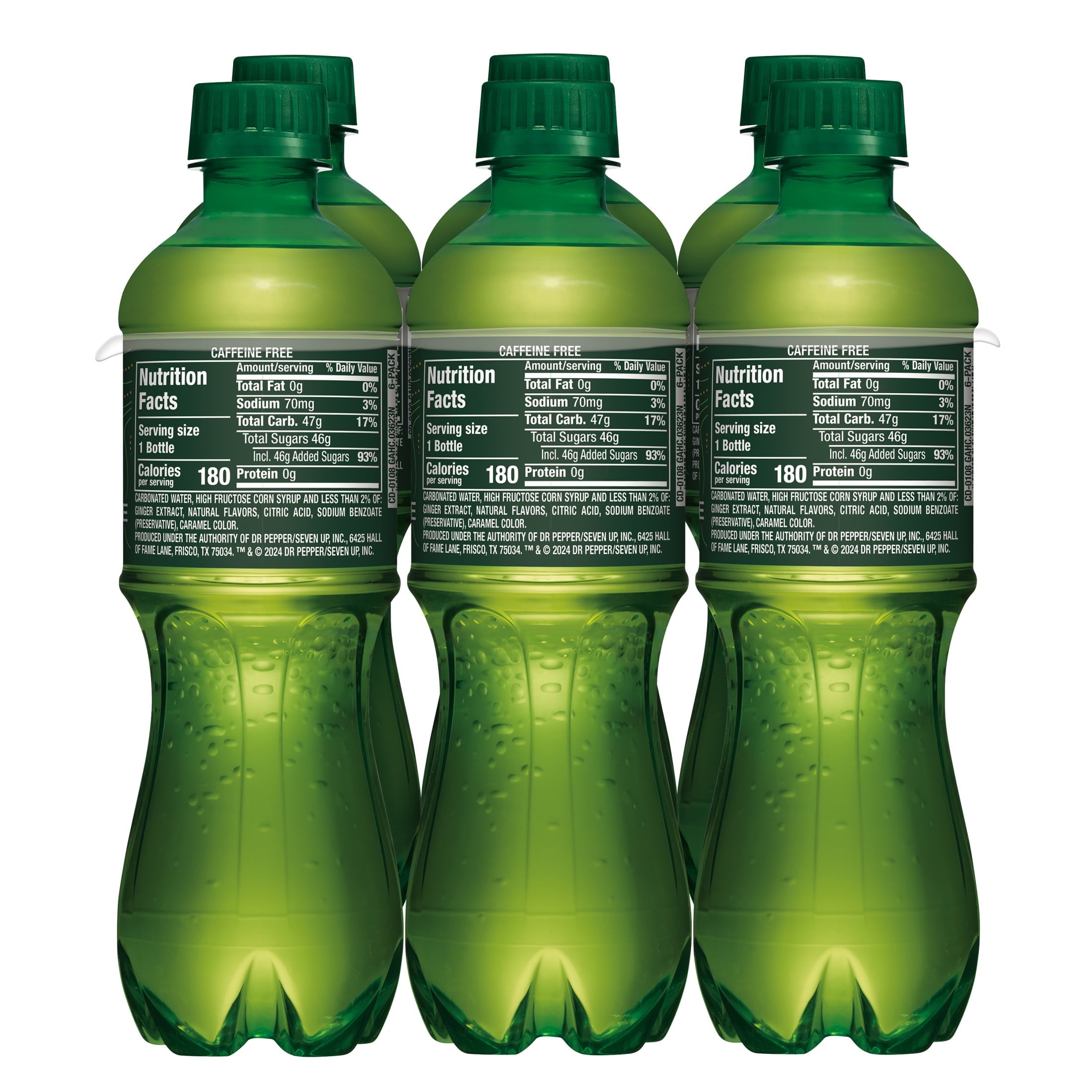 Canada Dry Caffeine Free Ginger Ale Soda Pop Bottles 16.9 Fl Oz 6 Pack