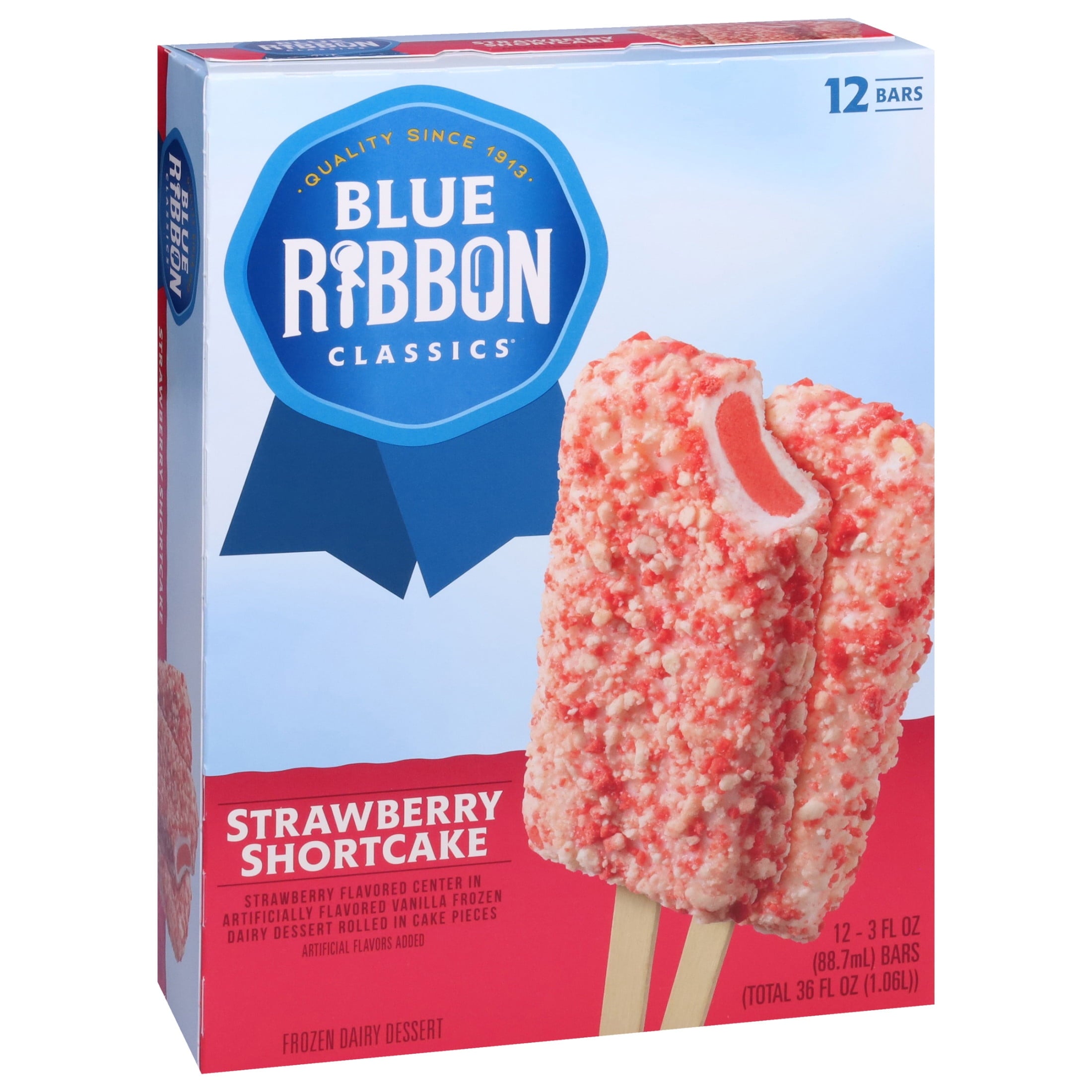 Blue Ribbon Classics Strawberry Shortcake Frozen Dessert Bars 12 Count 36 Fl Oz