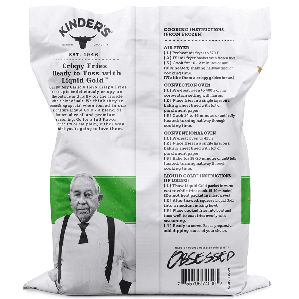 Kinder's Buttery Garlic and Herb Frozen Crispy Fries 18 Oz
