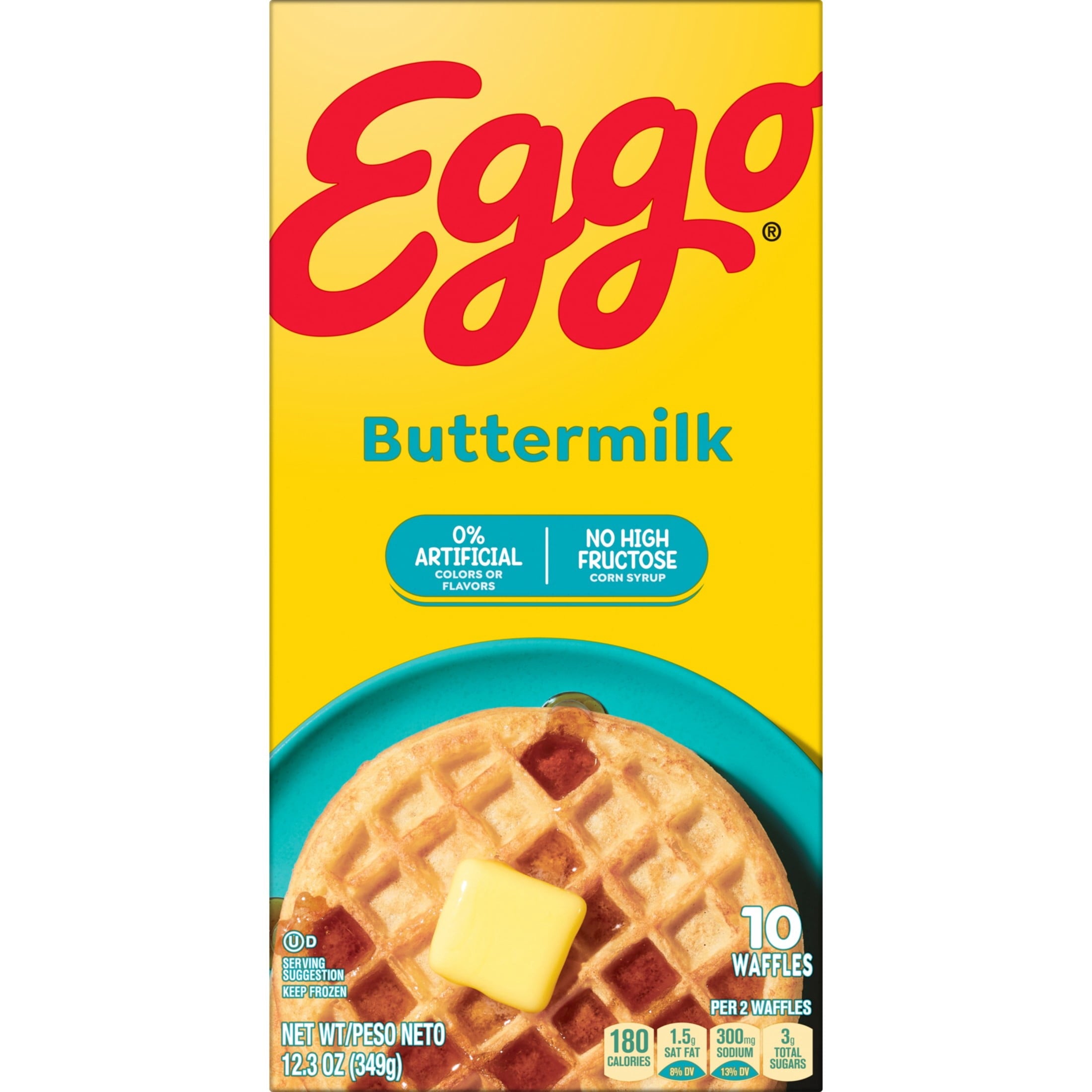 Eggo Buttermilk Waffles Frozen 12.3 Oz 10 Count