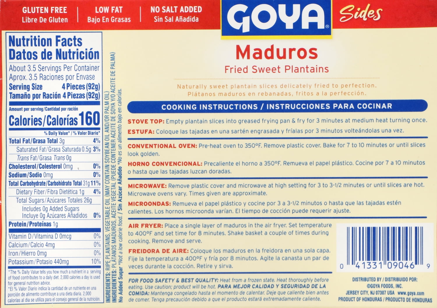 Goya Frozen Sweet Plantains 11 Oz