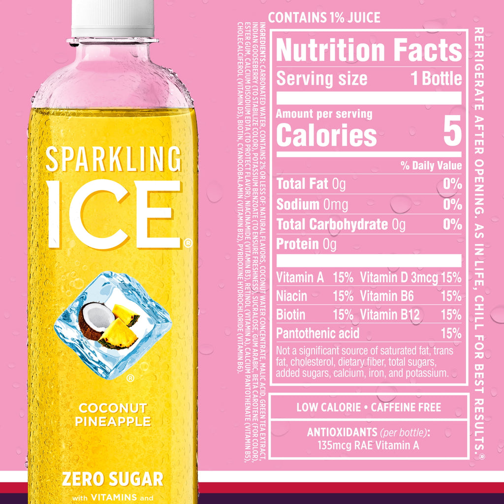 Sparkling Ice Pink Variety Pack Flavored Sparkling Water 17 fl oz 12 Count