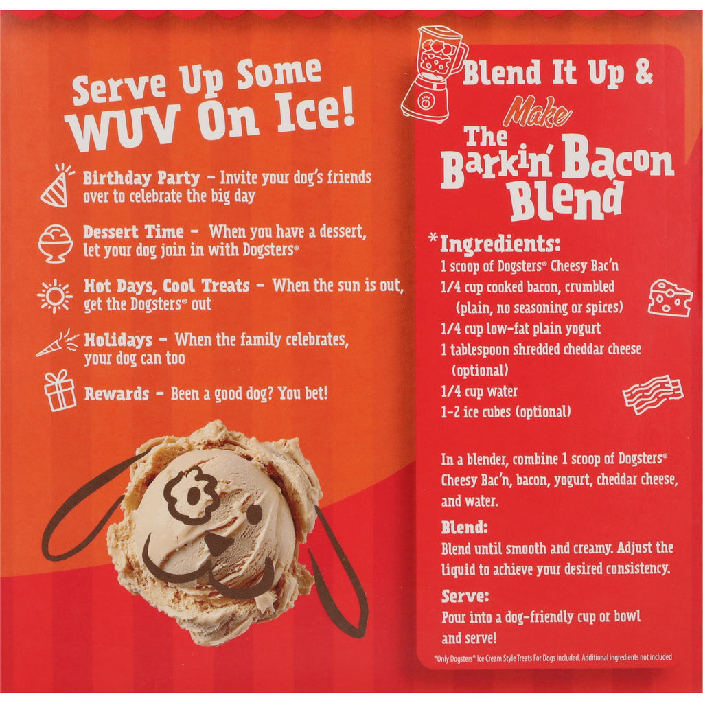 Dogsters Cheesy Bac'n Ice Cream Style Dog Treats 4 Count 14 Fl Oz