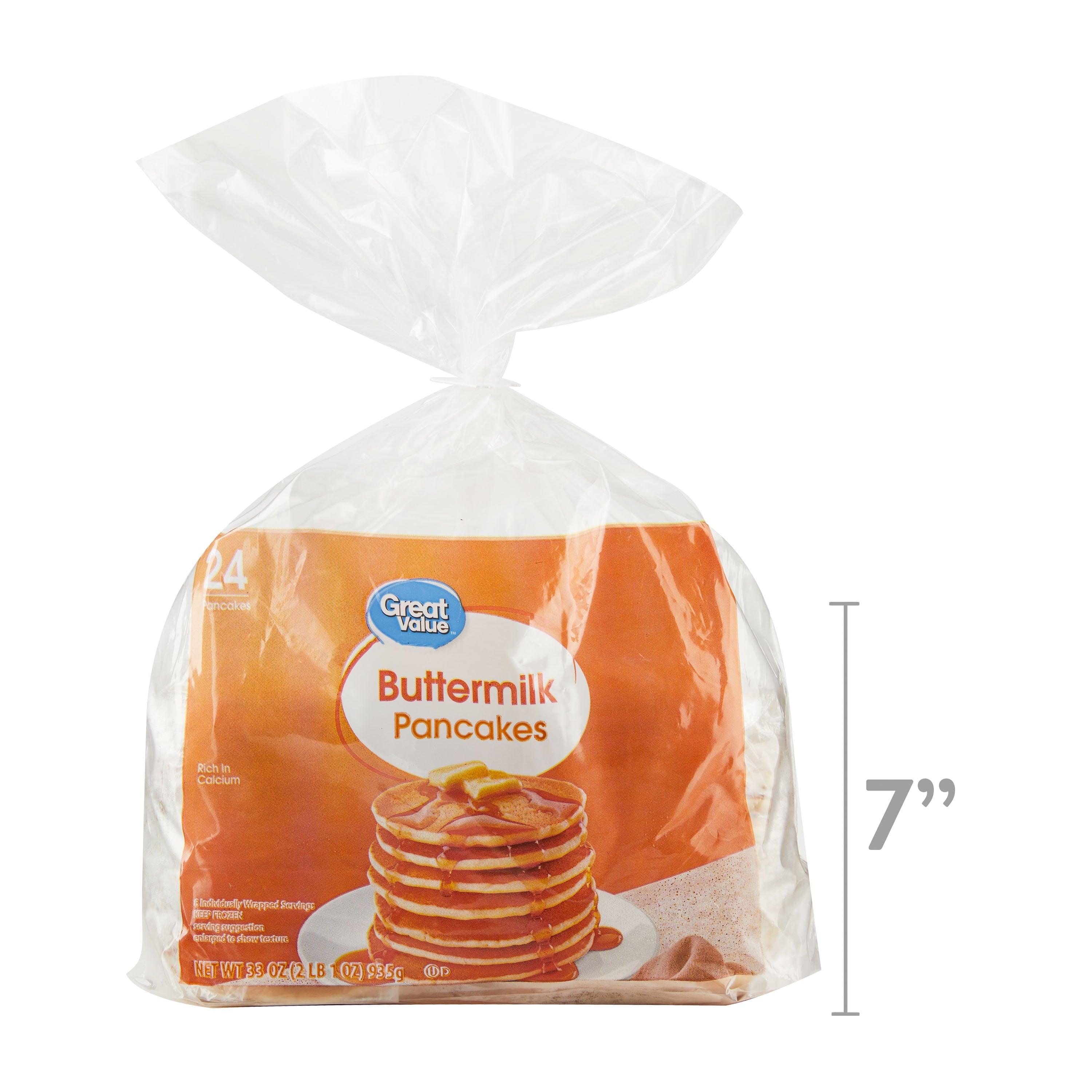 Great Value Buttermilk Pancakes 33 Oz 24 Count Frozen