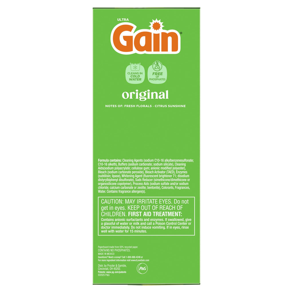 Gain Powder Laundry Detergent Original Scent 123 oz 133 Loads
