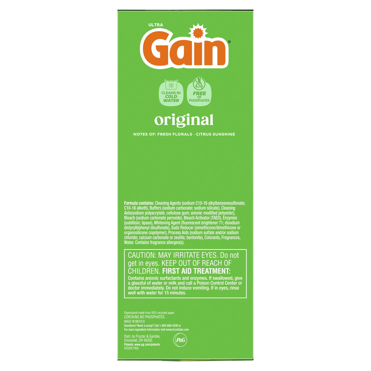 Gain Powder Laundry Detergent Original Scent 123 oz 133 Loads