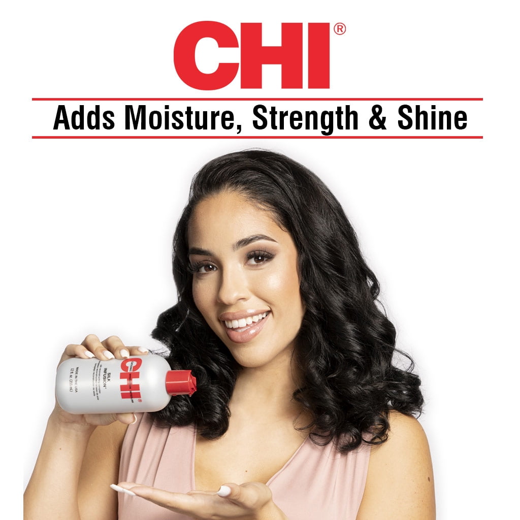 CHI Silk Infusion Leave-In Treatment Anti-Frizz Serum Heat Protectant for All Hair Types 6 oz