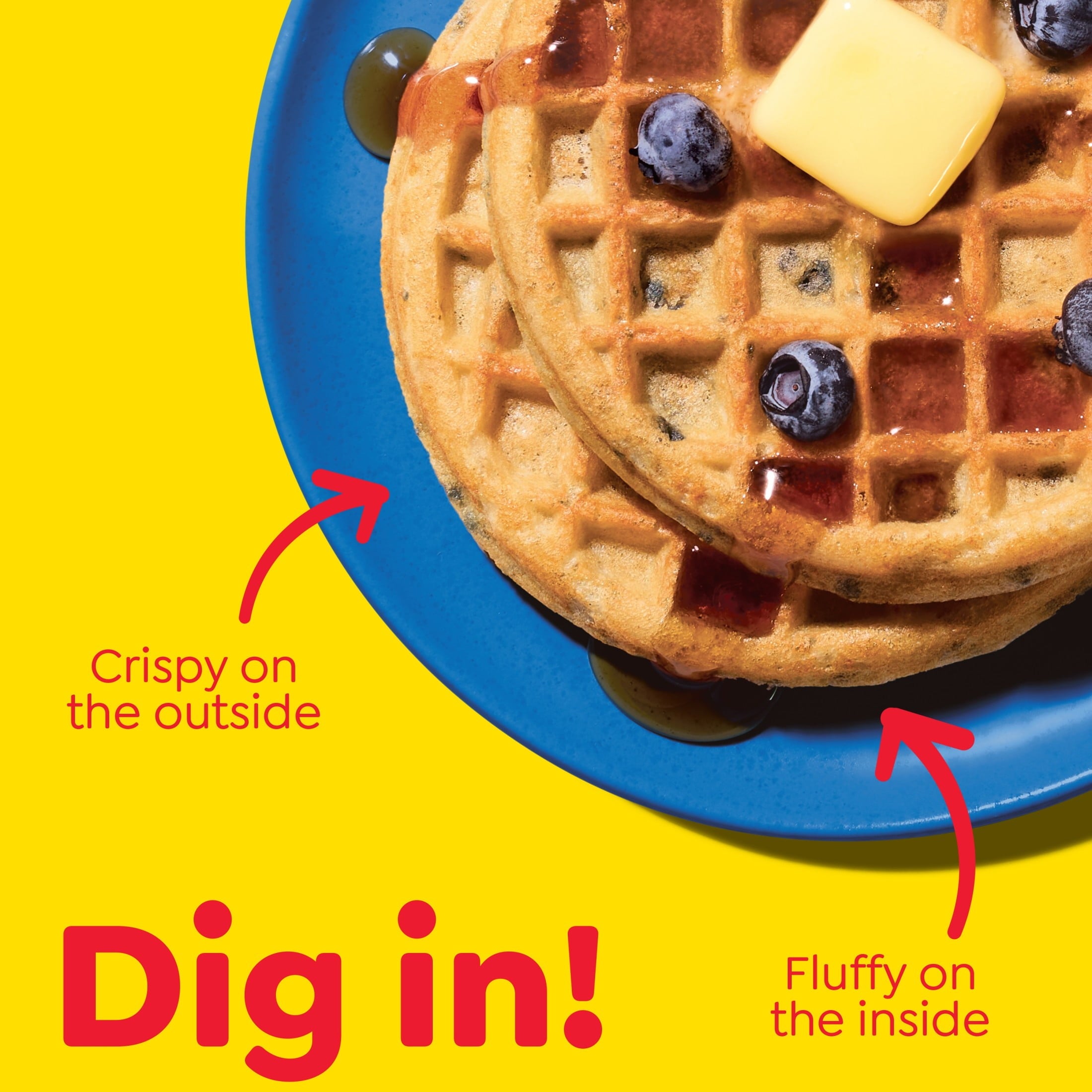 Eggo Blueberry Waffles Frozen Breakfast 12.3 Oz 10 Count
