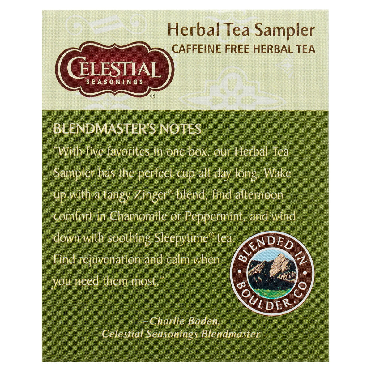 Celestial Seasonings Herbal Tea Sampler Caffeine-Free Herbal Tea Bags 18 Count
