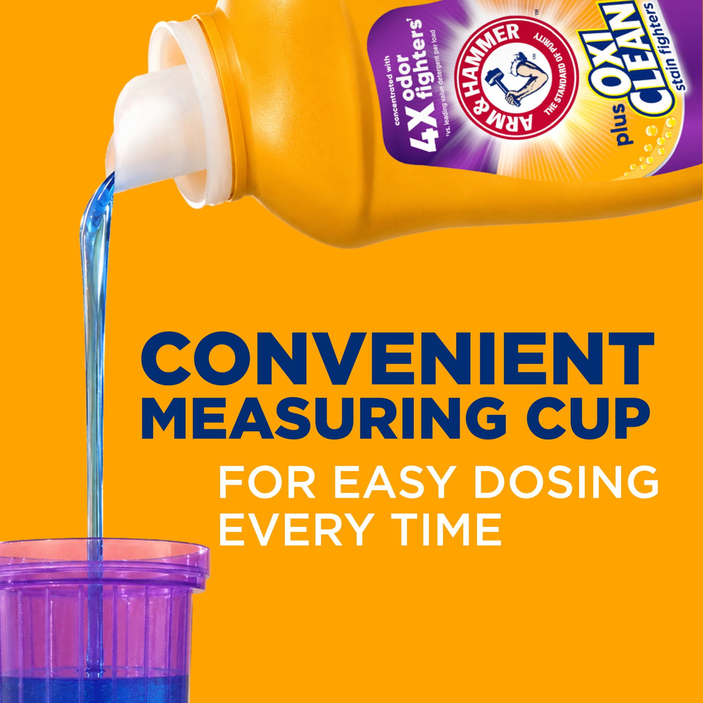 ARM & HAMMER Plus OxiClean with Odor Blasters Liquid Laundry Detergent Fresh Burst 32.5 fl oz 25 Loads