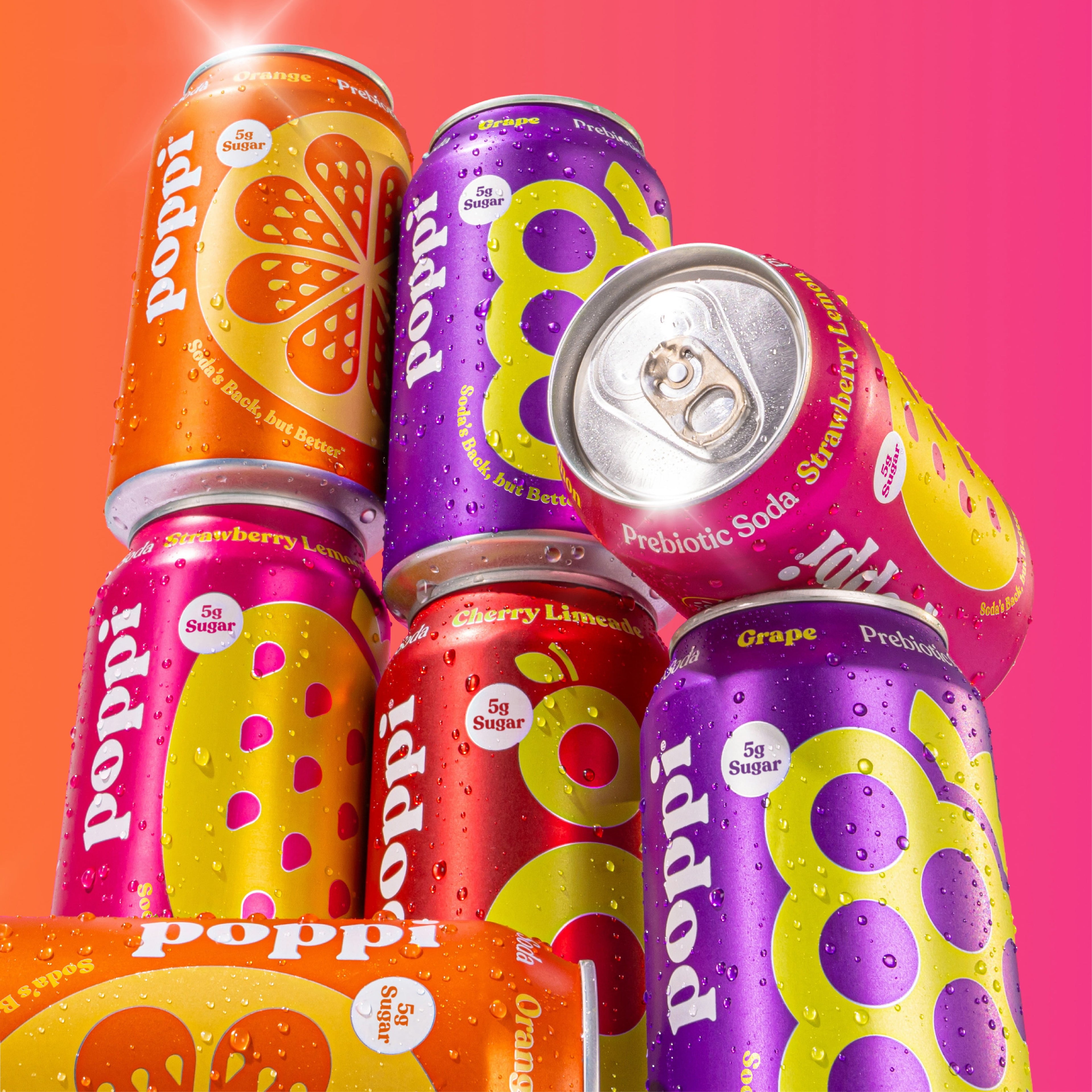 Poppi Soda Essentials Prebiotic Soda Variety Pack Cans 12 Fl Oz 8 Pack
