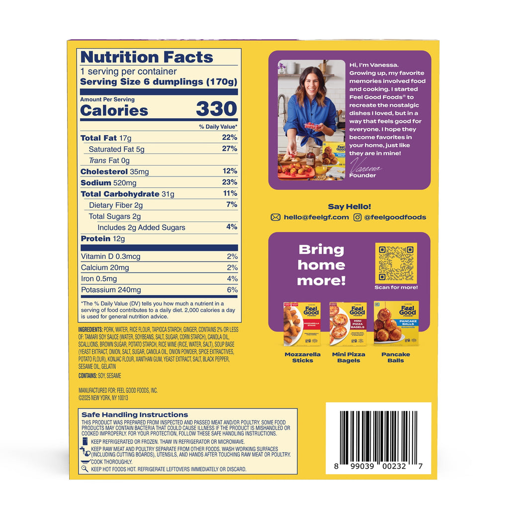 Feel Good Foods Gluten-Free Pork Soup Dumplings Frozen 6 Oz