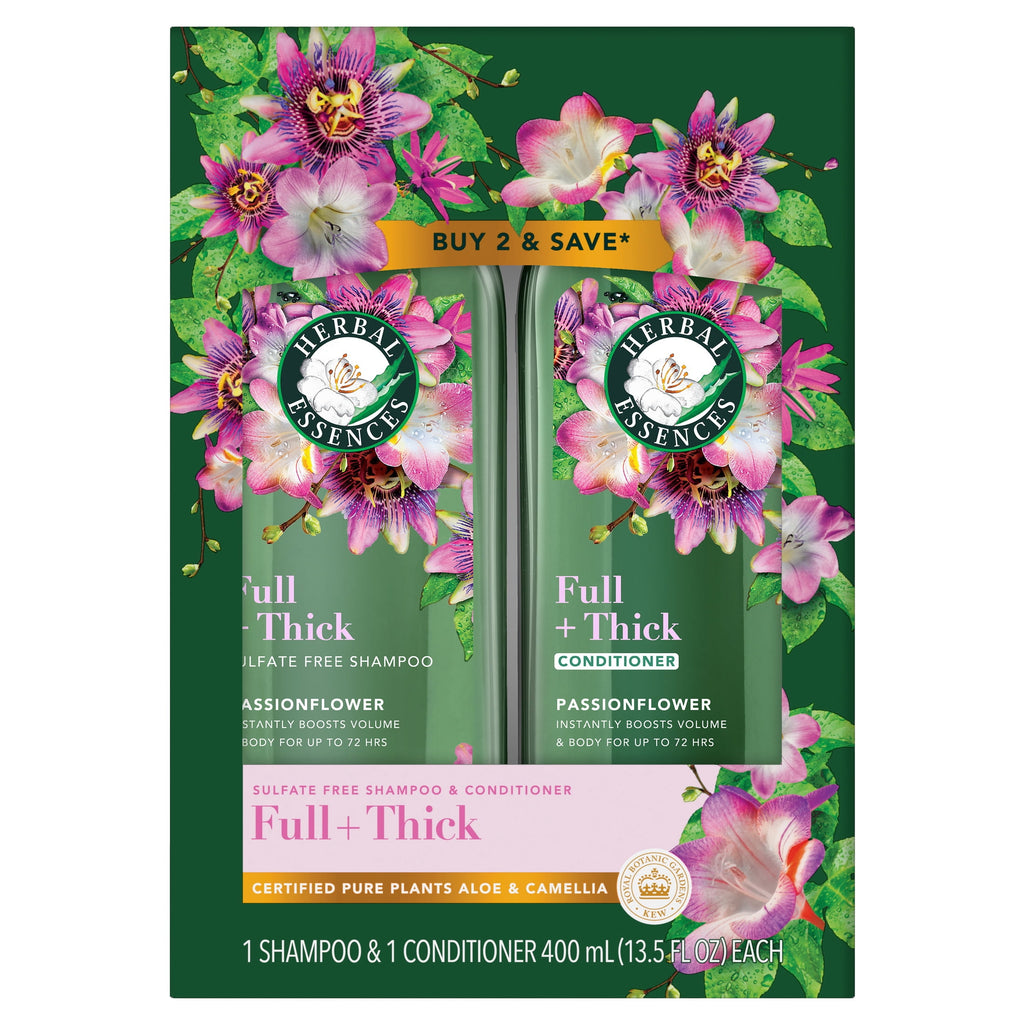 Herbal Essences Full + Thick Passionflower Shampoo and Conditioner Dual Pack 27 fl oz