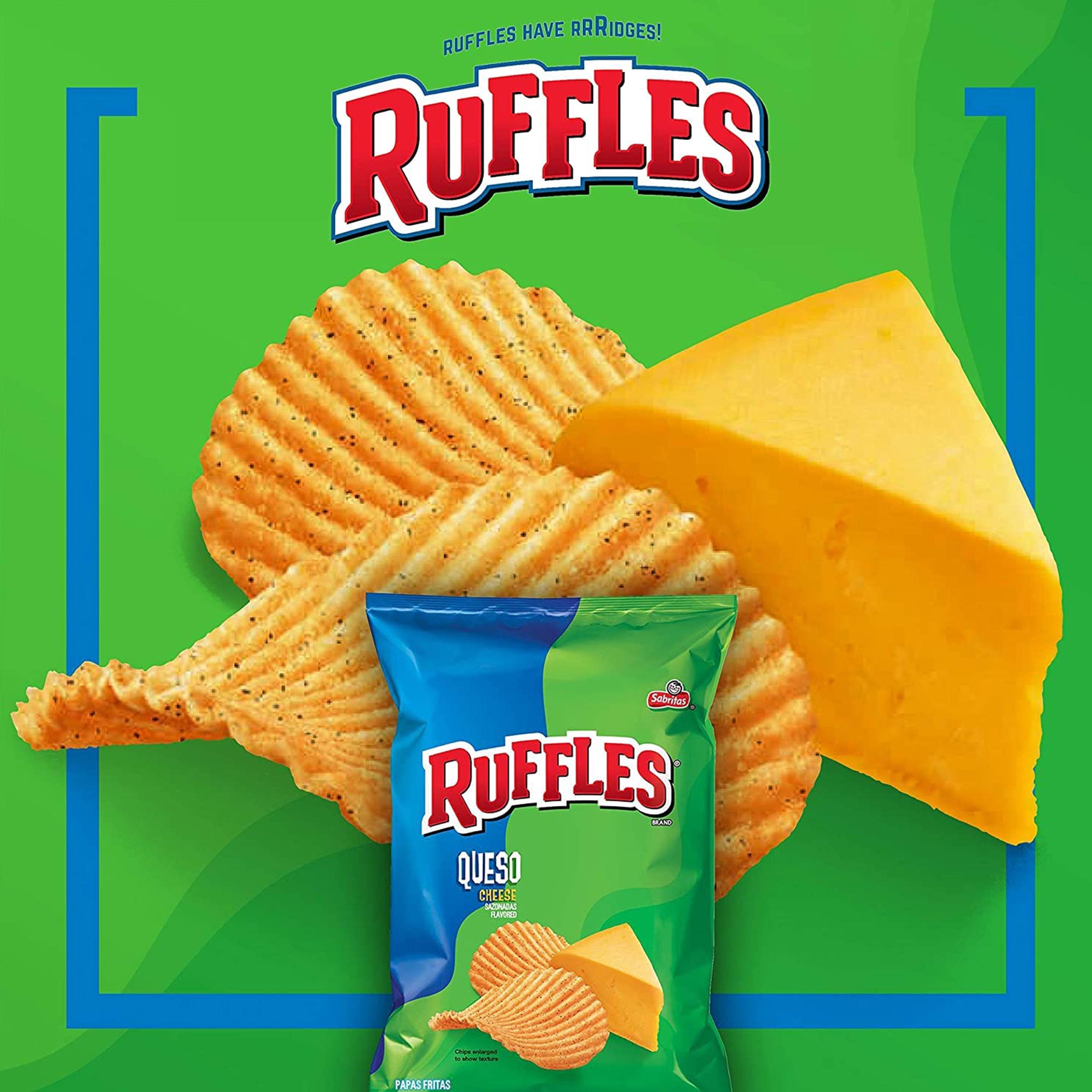 Queso Cheese Flavored Potato Chips 8 Oz Ruffles