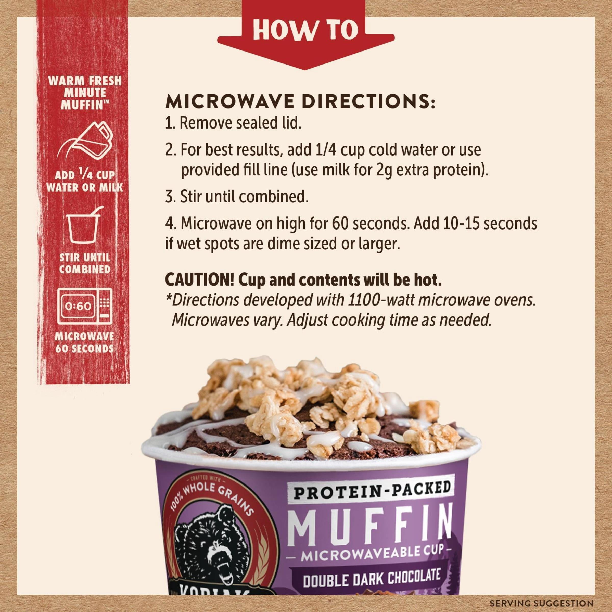 Double Dark Chocolate Muffin Power Cup 2.36 Oz 1 Count Kodiak