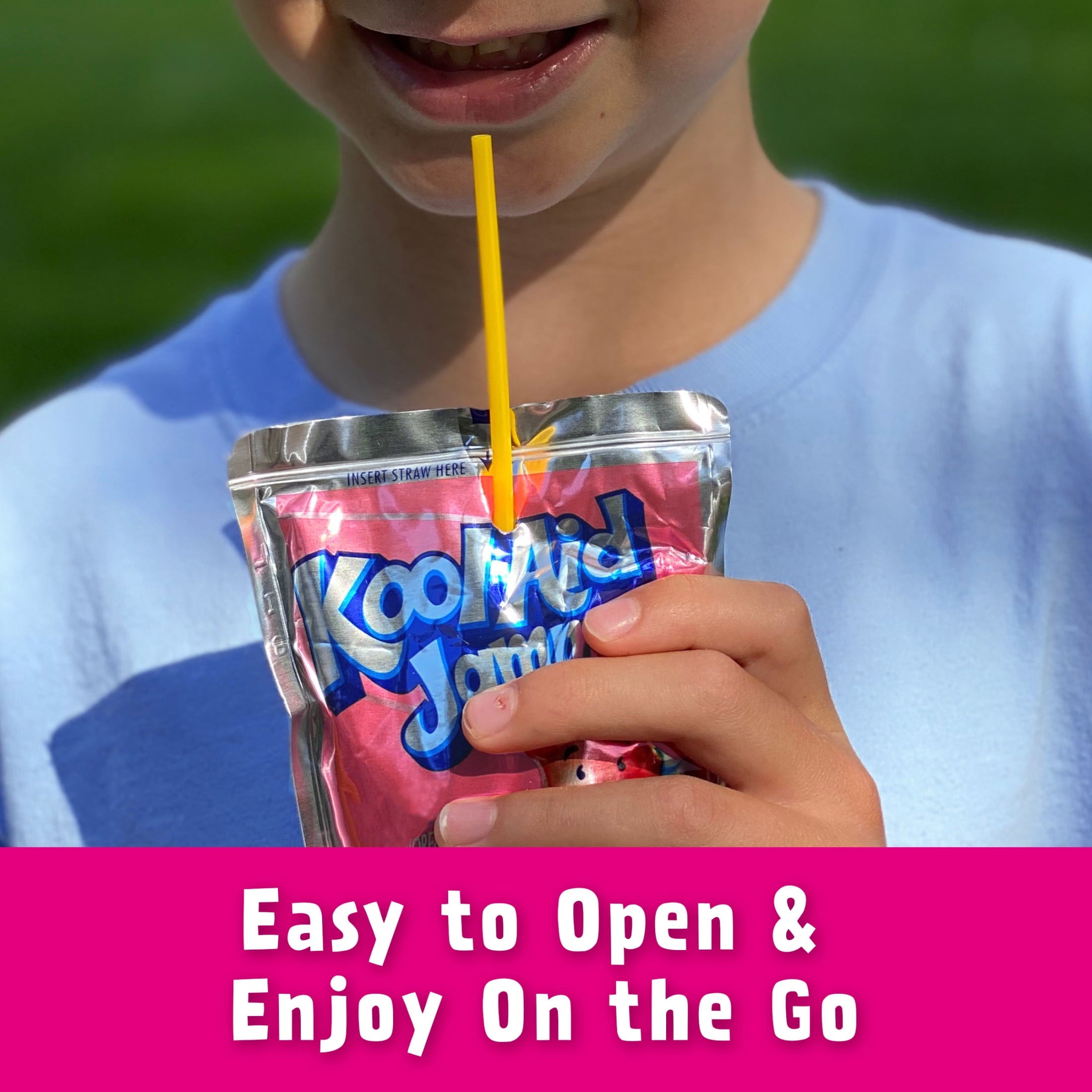 Kool-Aid Jammers Sharkleberry Fin Strawberry Orange Punch Drink Pouches 10 Count 6 fl oz