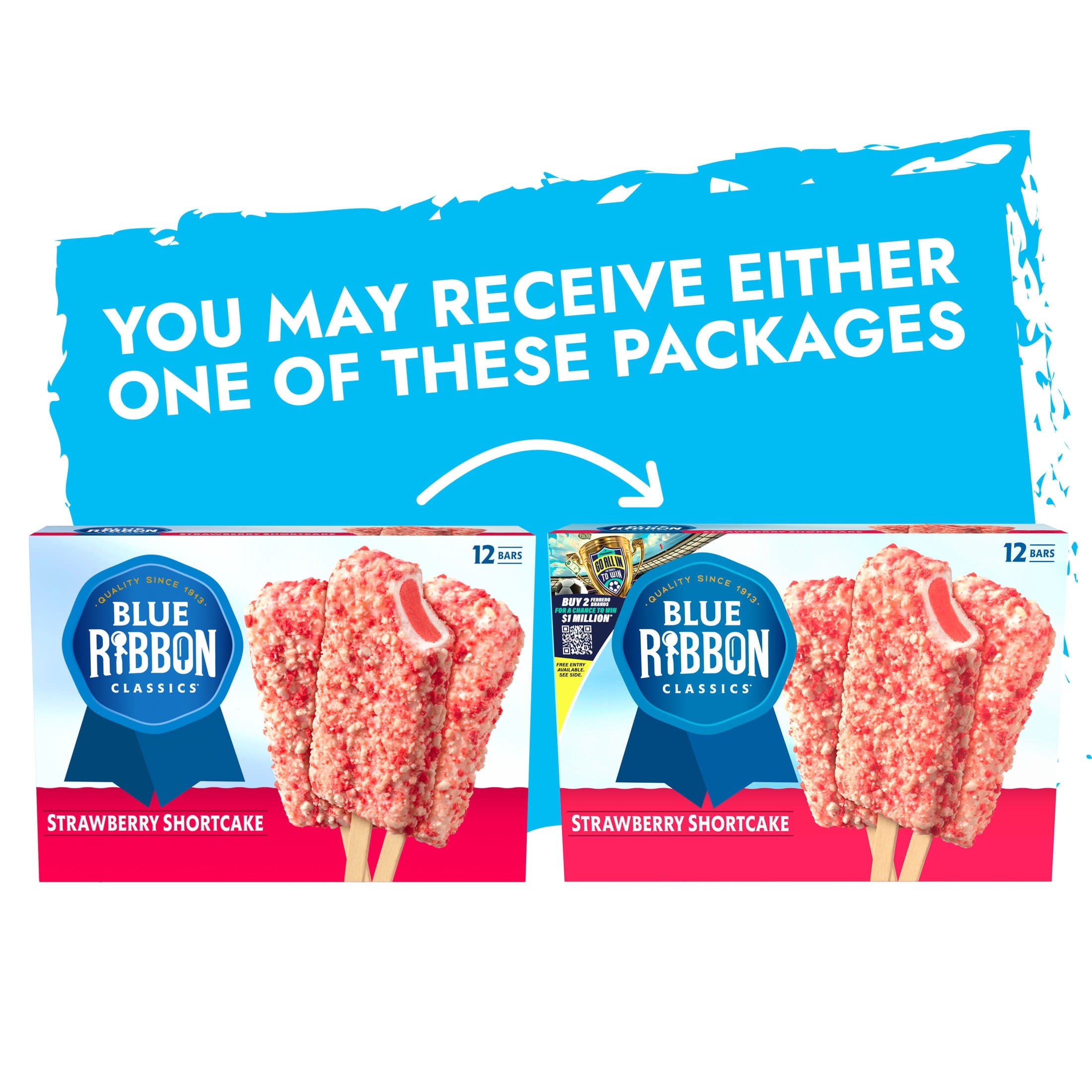 Blue Ribbon Classics Strawberry Shortcake Frozen Dessert Bars 12 Count 36 Fl Oz