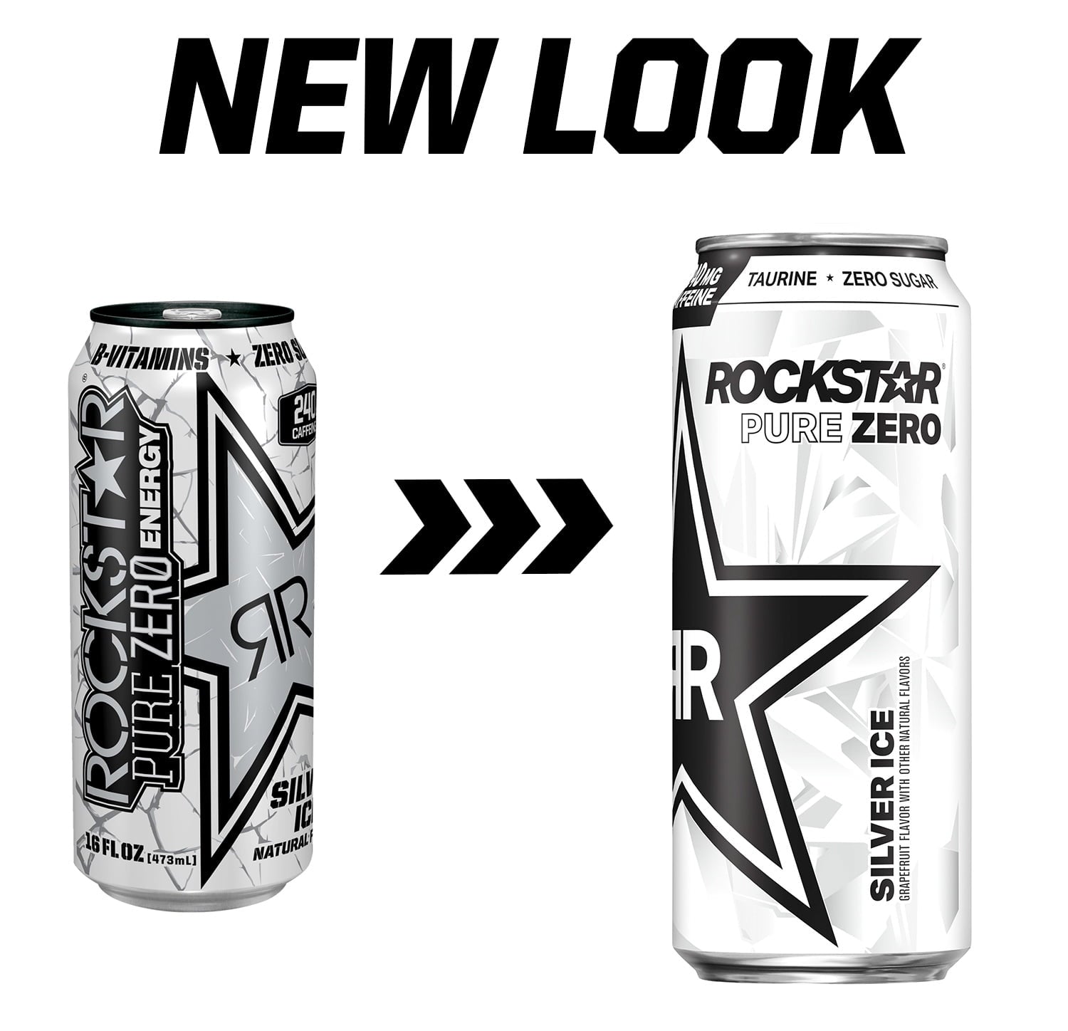 Rockstar Pure Zero Silver Ice Energy Drink 16 fl oz Single Can