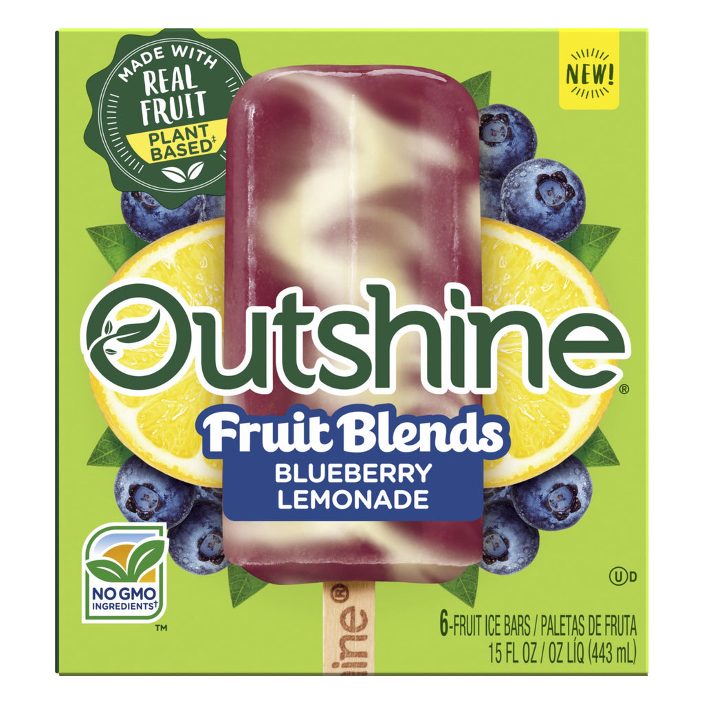 Outshine Blueberry Lemonade Fruit Blends Frozen Fruit Bars 6 Count 15 Fl Oz