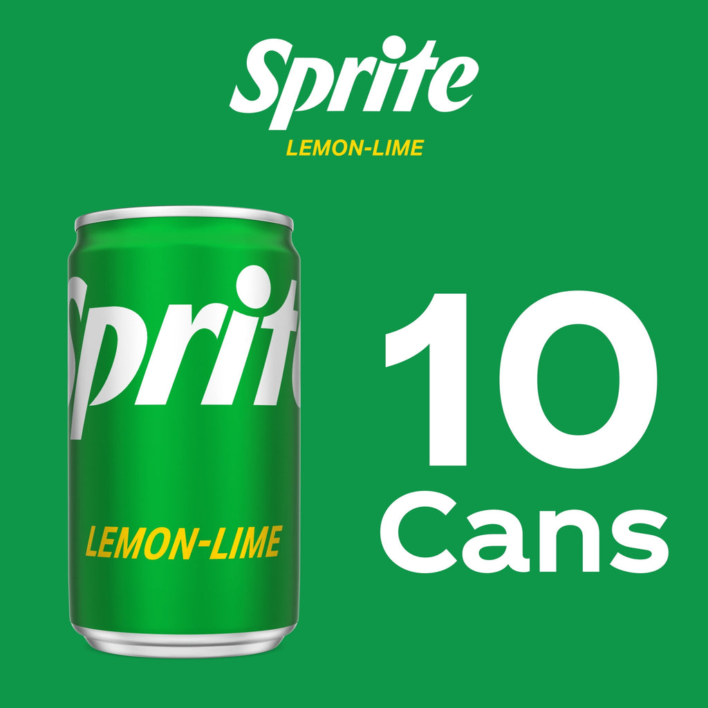 Sprite Lemon-Lime Caffeine Free Soda Pop Fridge Pack Mini Cans 7.5 Fl Oz 10 Pack