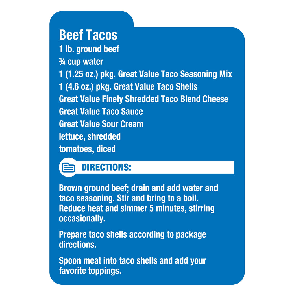 Taco Shells 4.6 Oz 12 Count Great Value