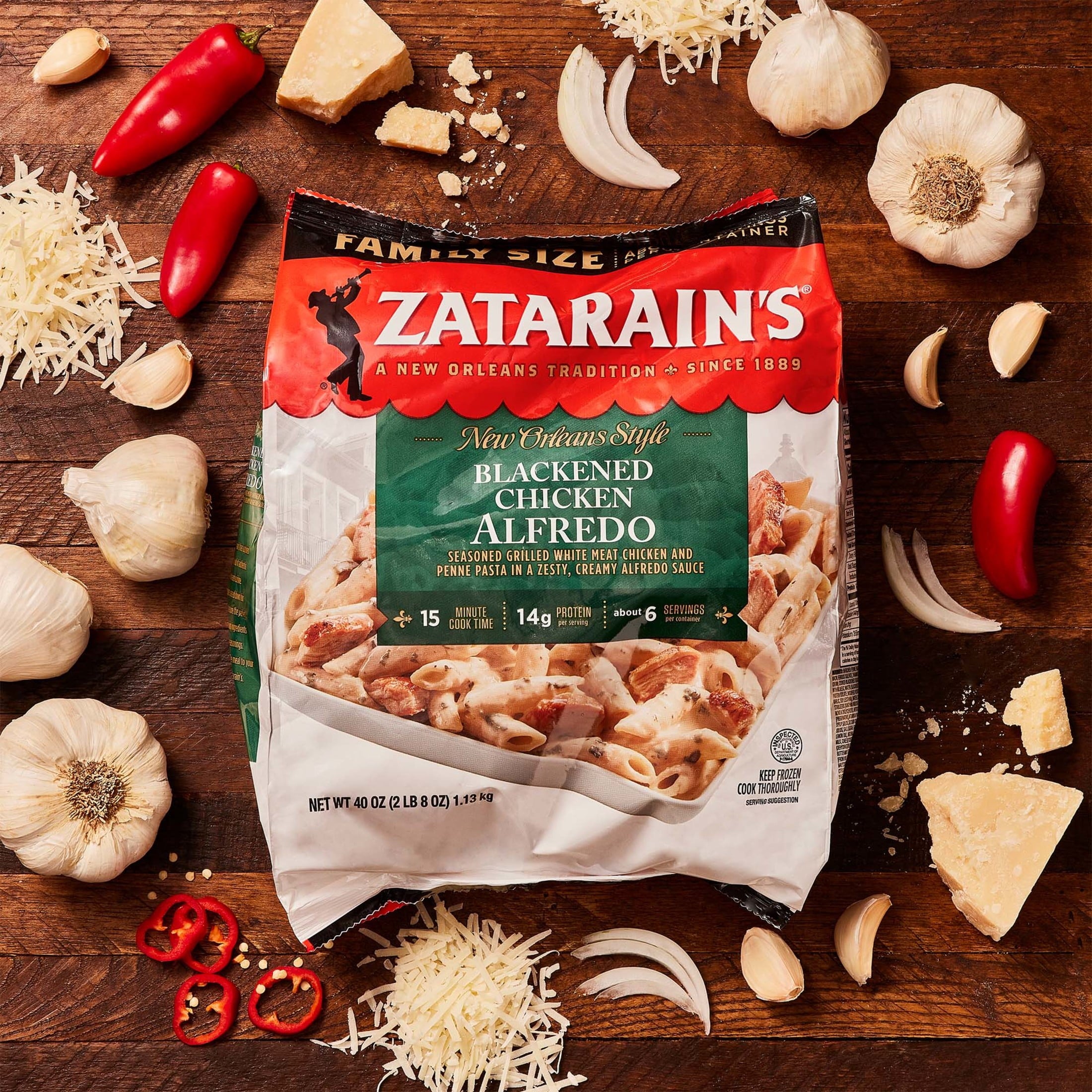 Zatarain's Family Size Frozen Blackened Chicken Alfredo 40 Oz
