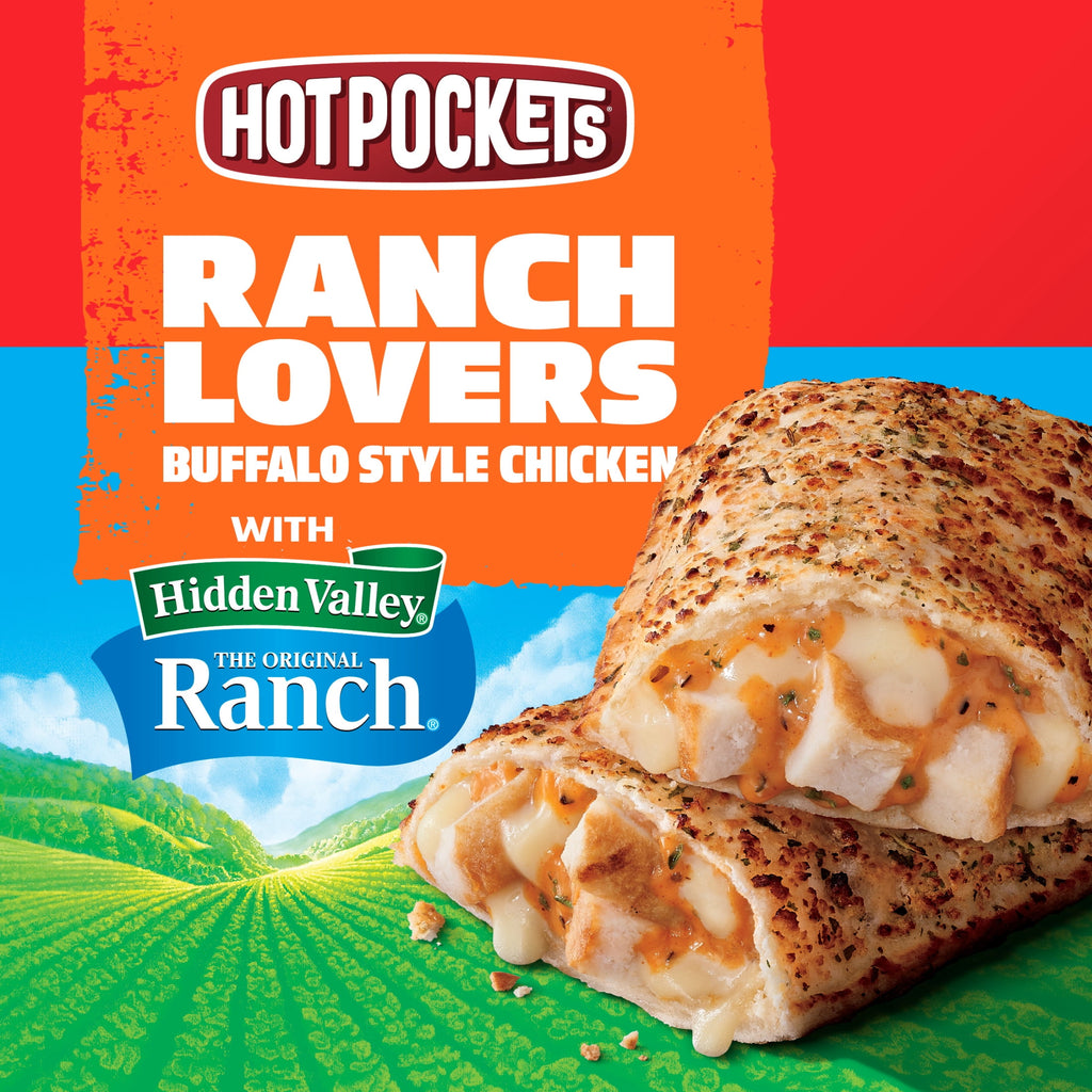 Hot Pockets Ranch Lovers Buffalo Style Chicken Hidden Valley Ranch Frozen Sandwich 4 Count 17 Oz