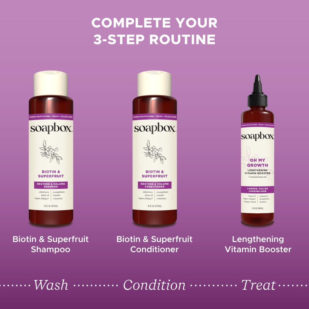 Soapbox Biotin & Superfruit Volumizing Conditioner for Fuller Hair 16 fl oz